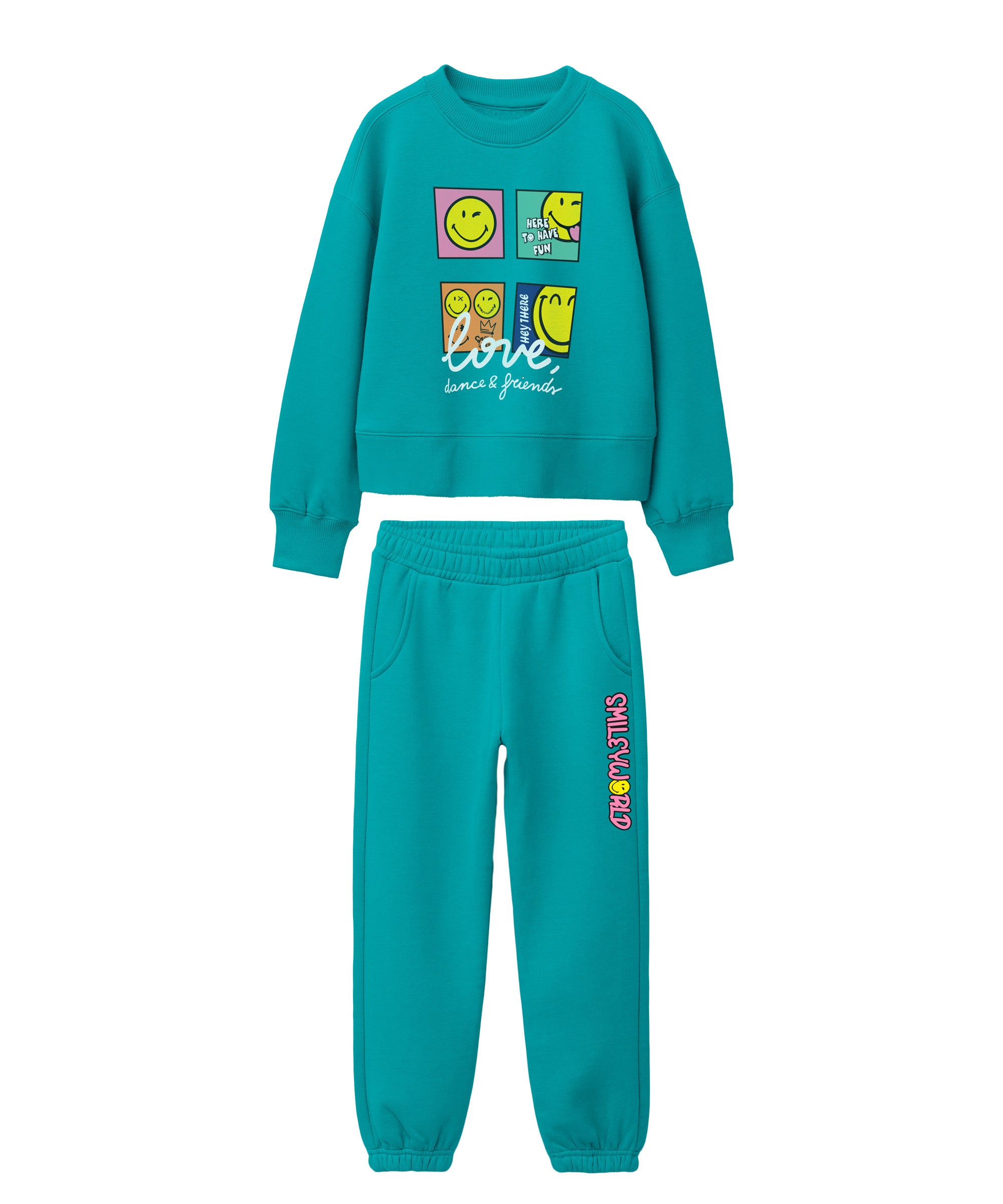 Boys & Girls Full Sleeve Sweatshirt & Pants | Rel Green
