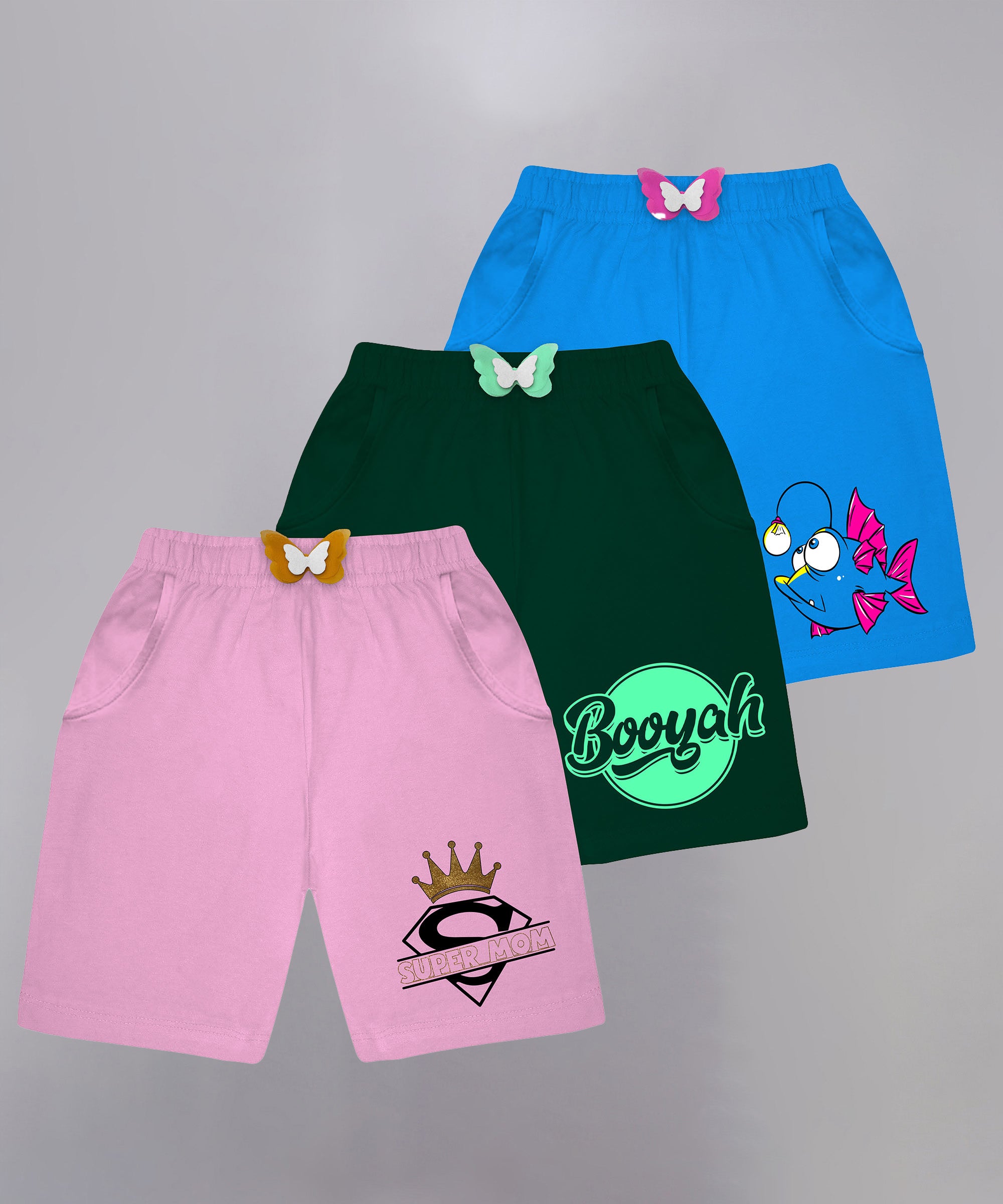 Girls Printed Shorts (Pack of 3)