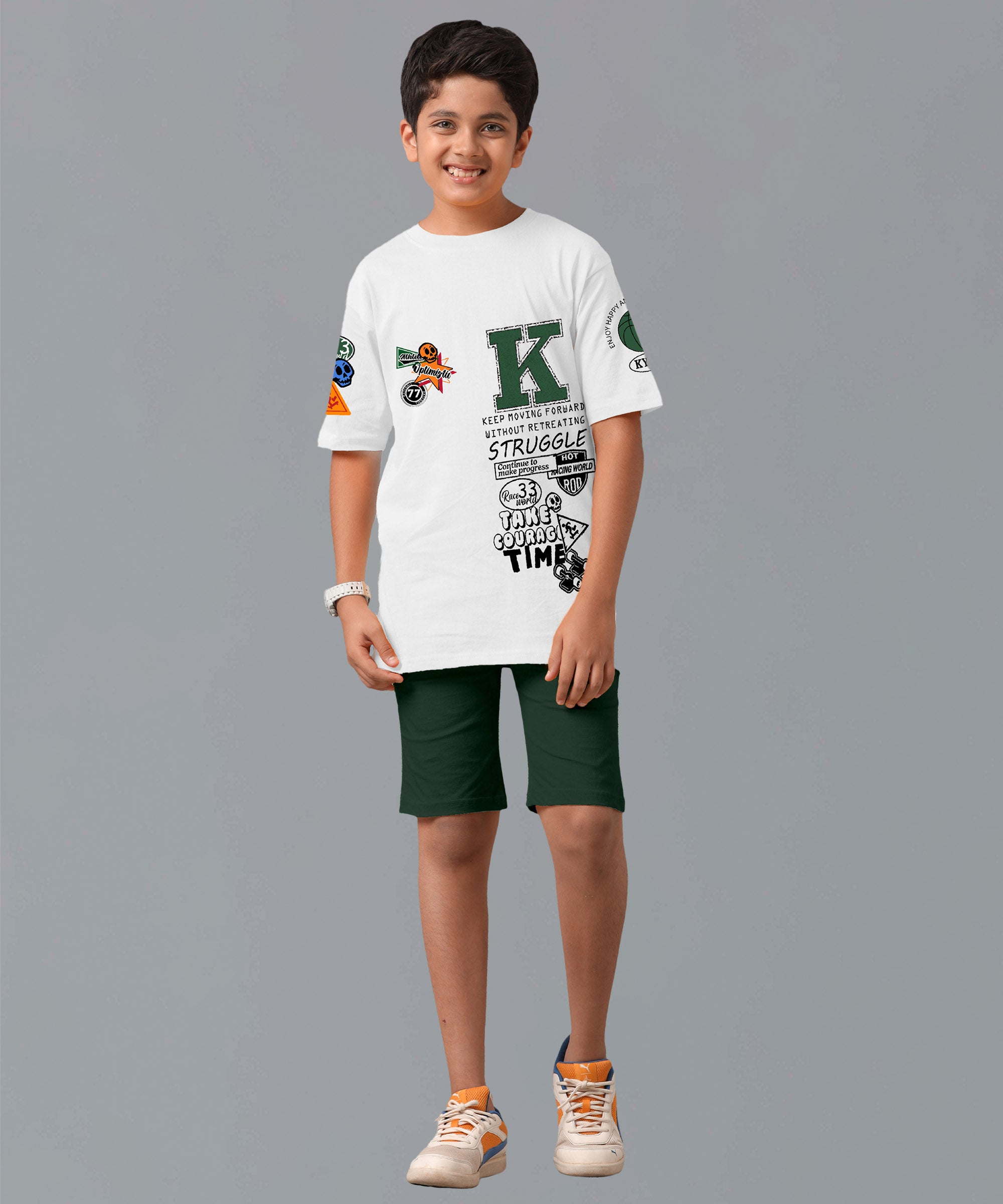 Graphic Print Oversized Co-ords | Green