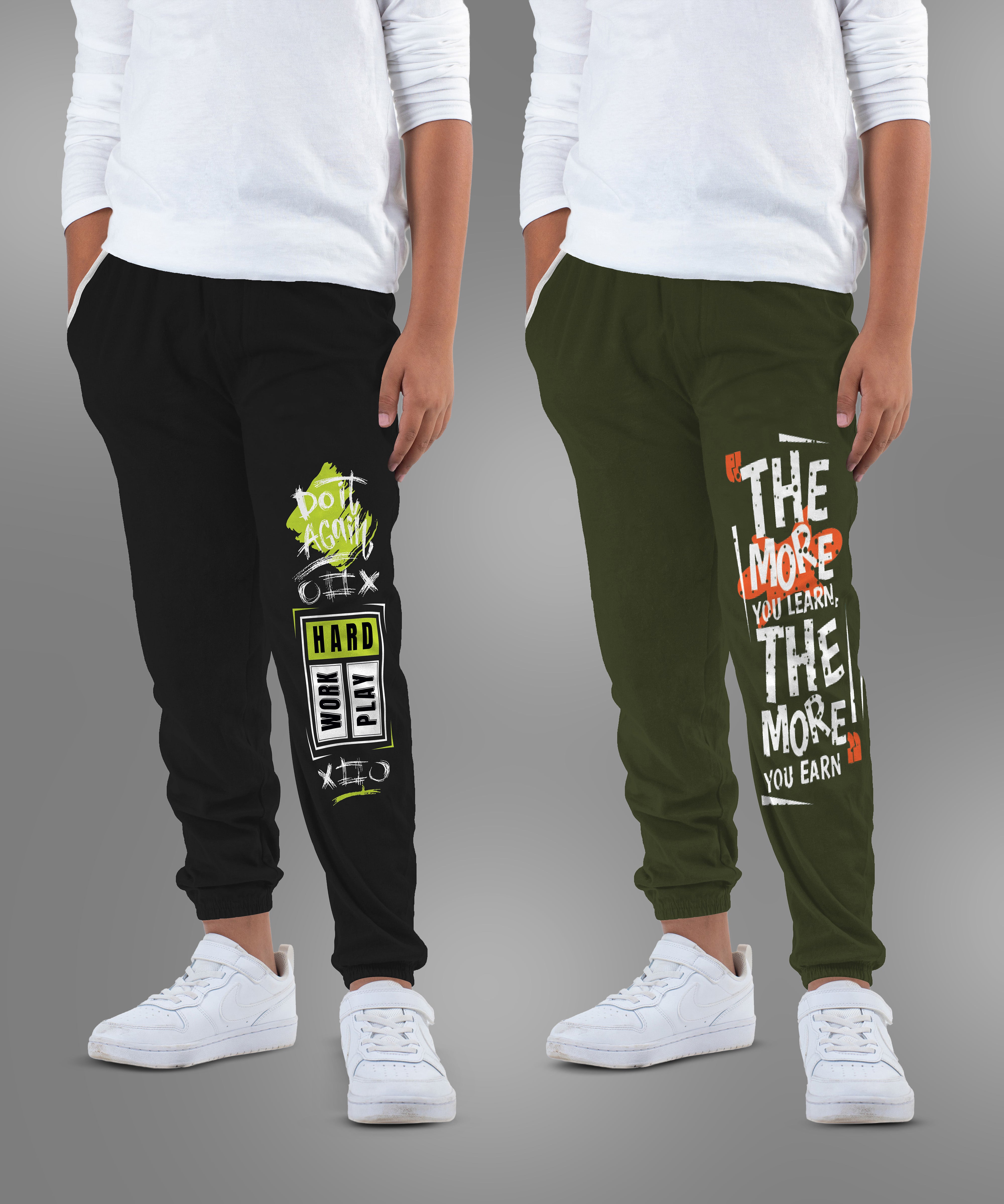 Boys Printed Track Pant (Pack of 2)