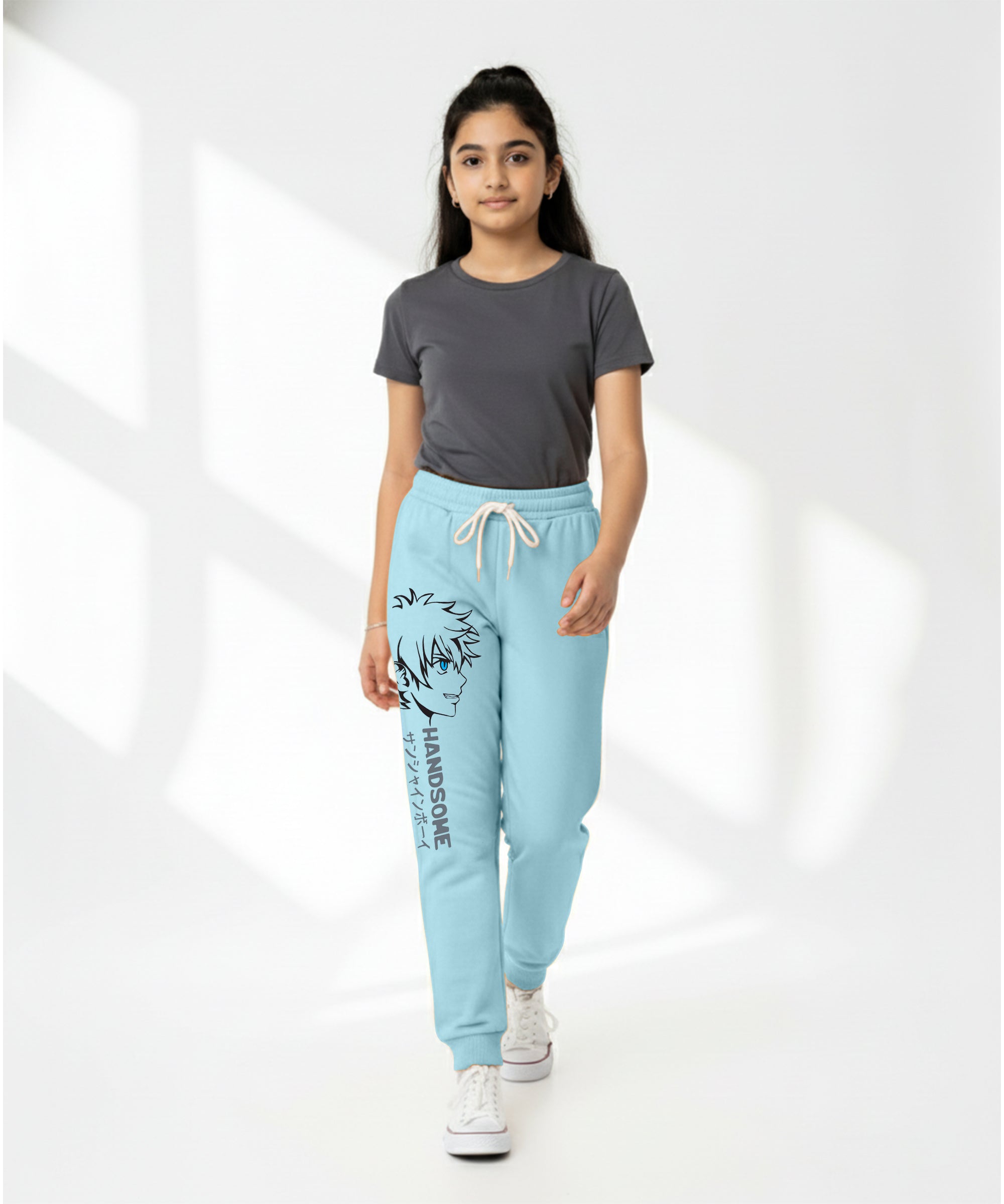 Girls Printed Track Pants | Stretchable Waist | Casual & Sports Wear | Pack of 1