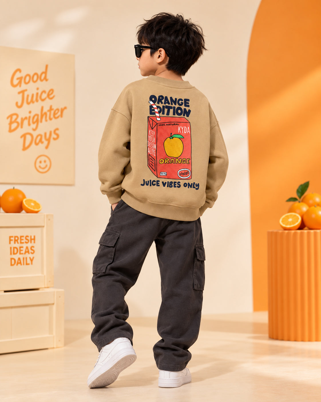 Boys Oversized Premium Cotton Full Sleeve Sweatshirt