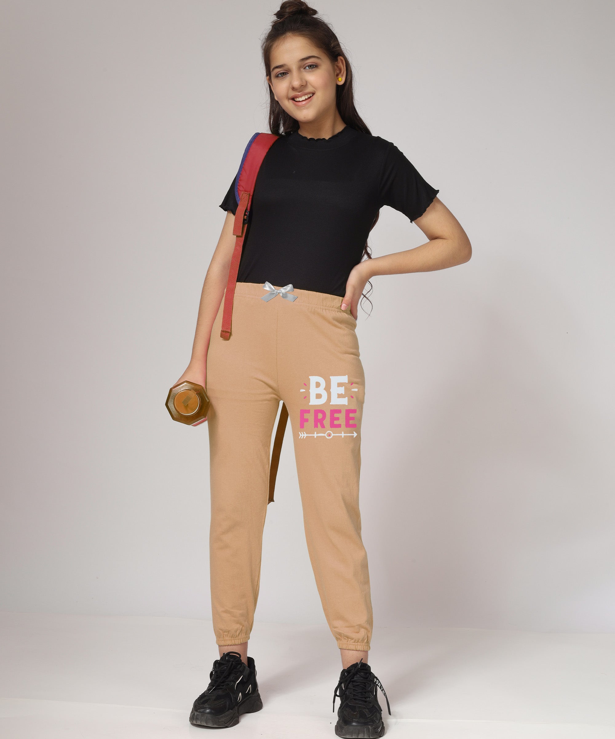 Girl's Regular fit Track Pants (GP3A_C4_Combo 3)