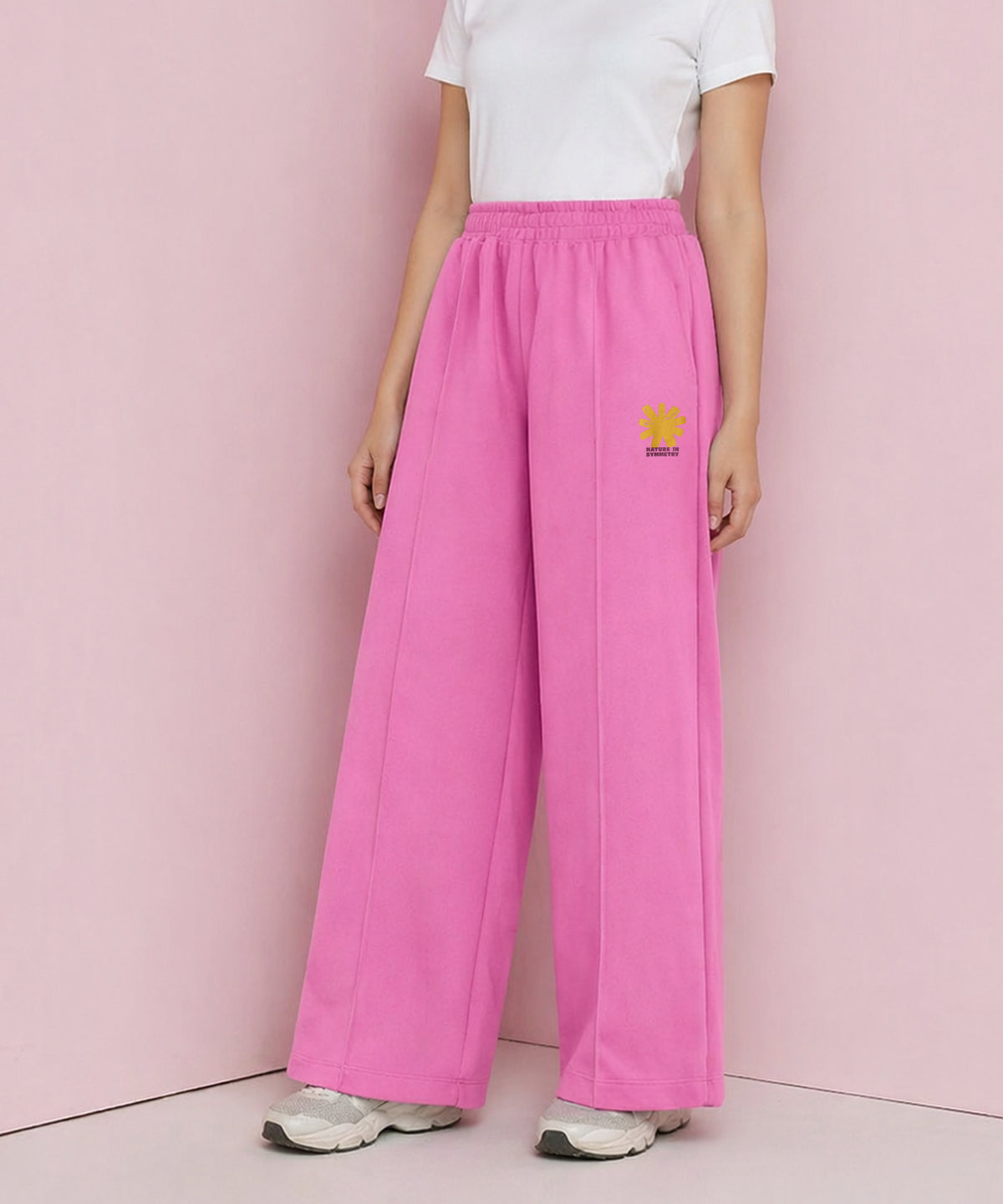 Girls Cotton Premium Solid Wide Leg Track Pants | P1
