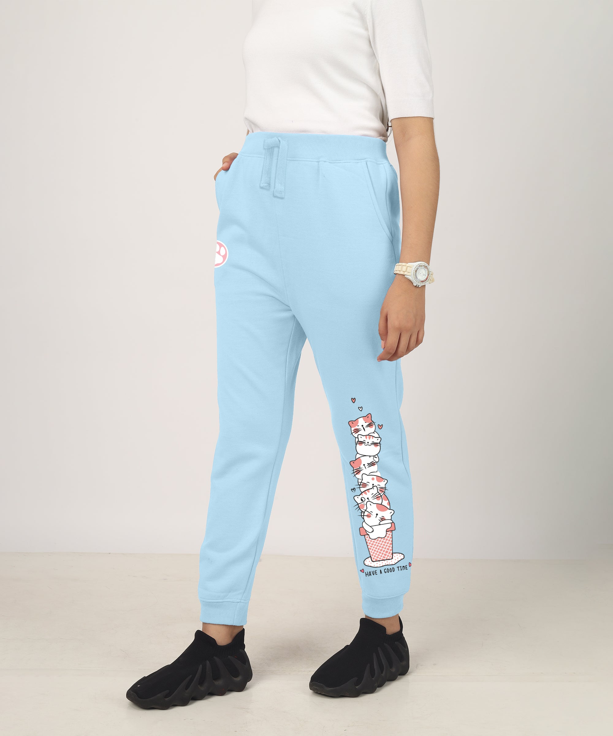 Girls Printed Premium Trouser | Skyblue