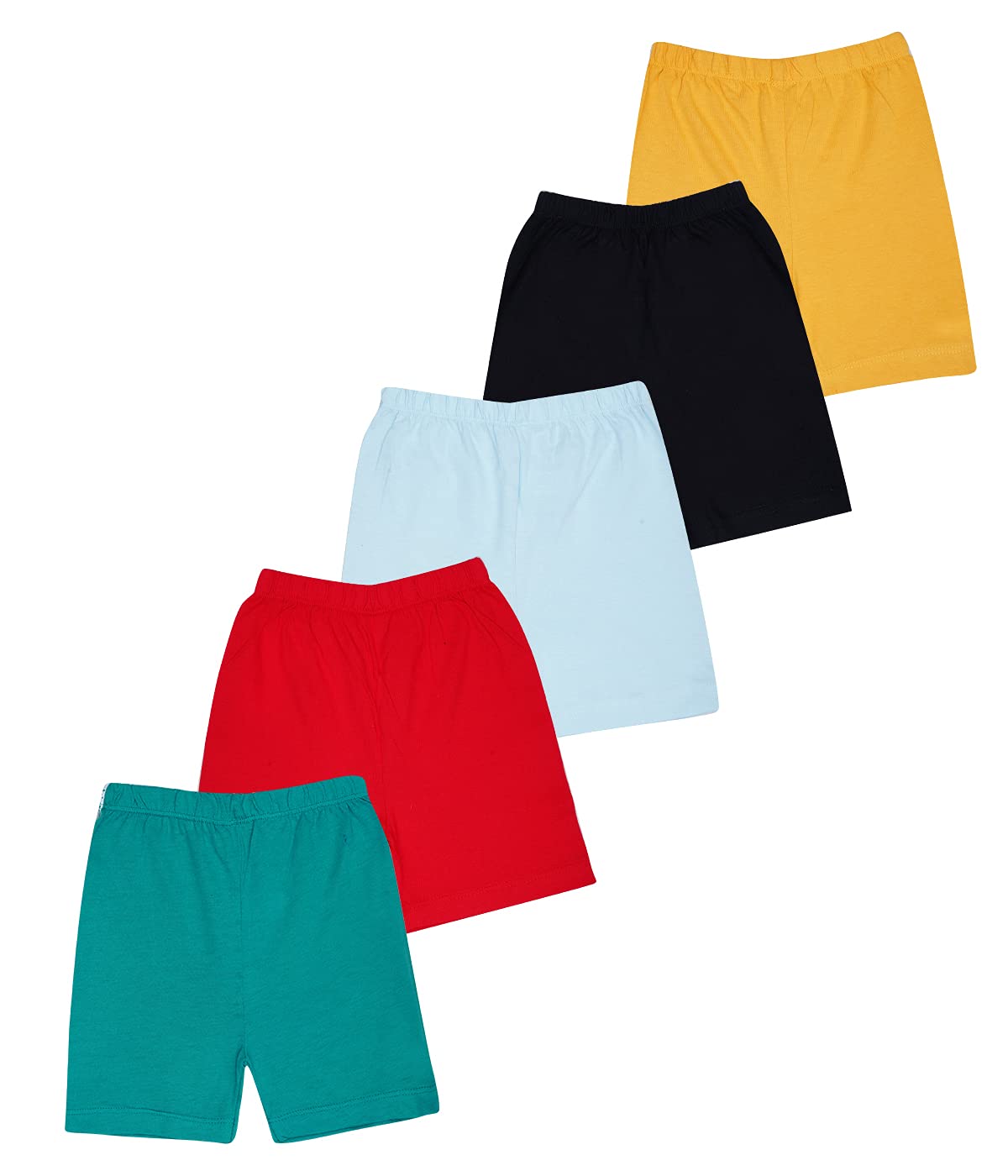 Kids Unisex Multicolor Cotton Shark Printed Regular Fit Shorts (Pack of 5)