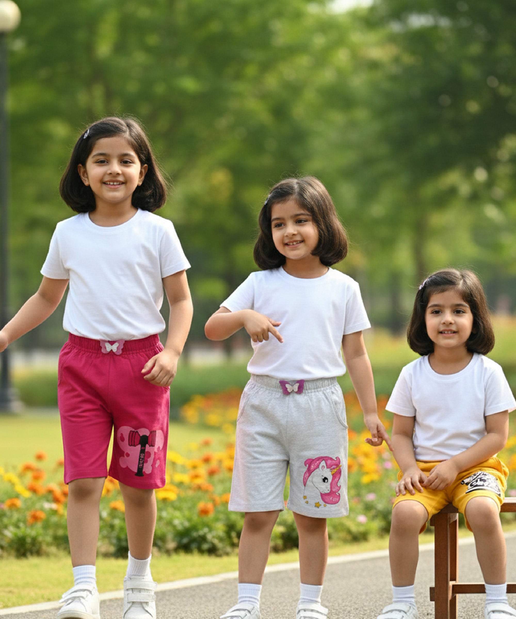 Girls Printed Shorts (Pack of 3)