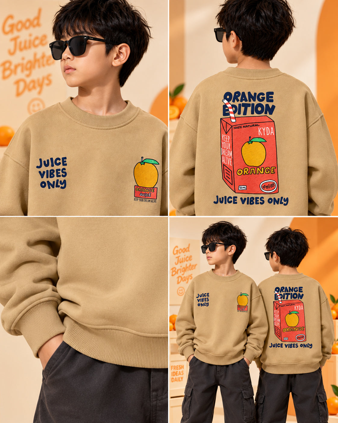 Boys Oversized Premium Cotton Full Sleeve Sweatshirt
