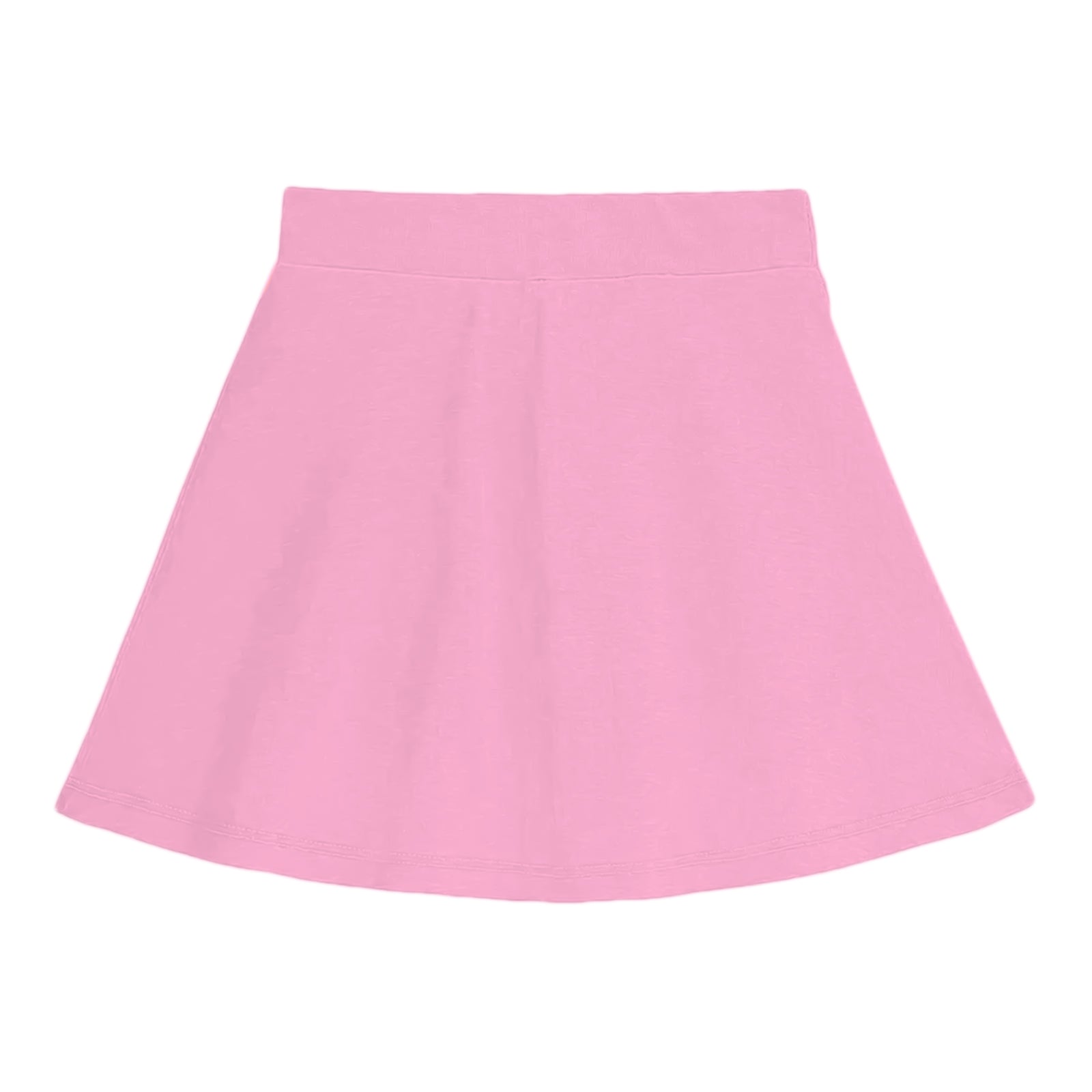 Girls Cotton Printed Skirt Attached With Inner Lycra Shorts-Baby Pink