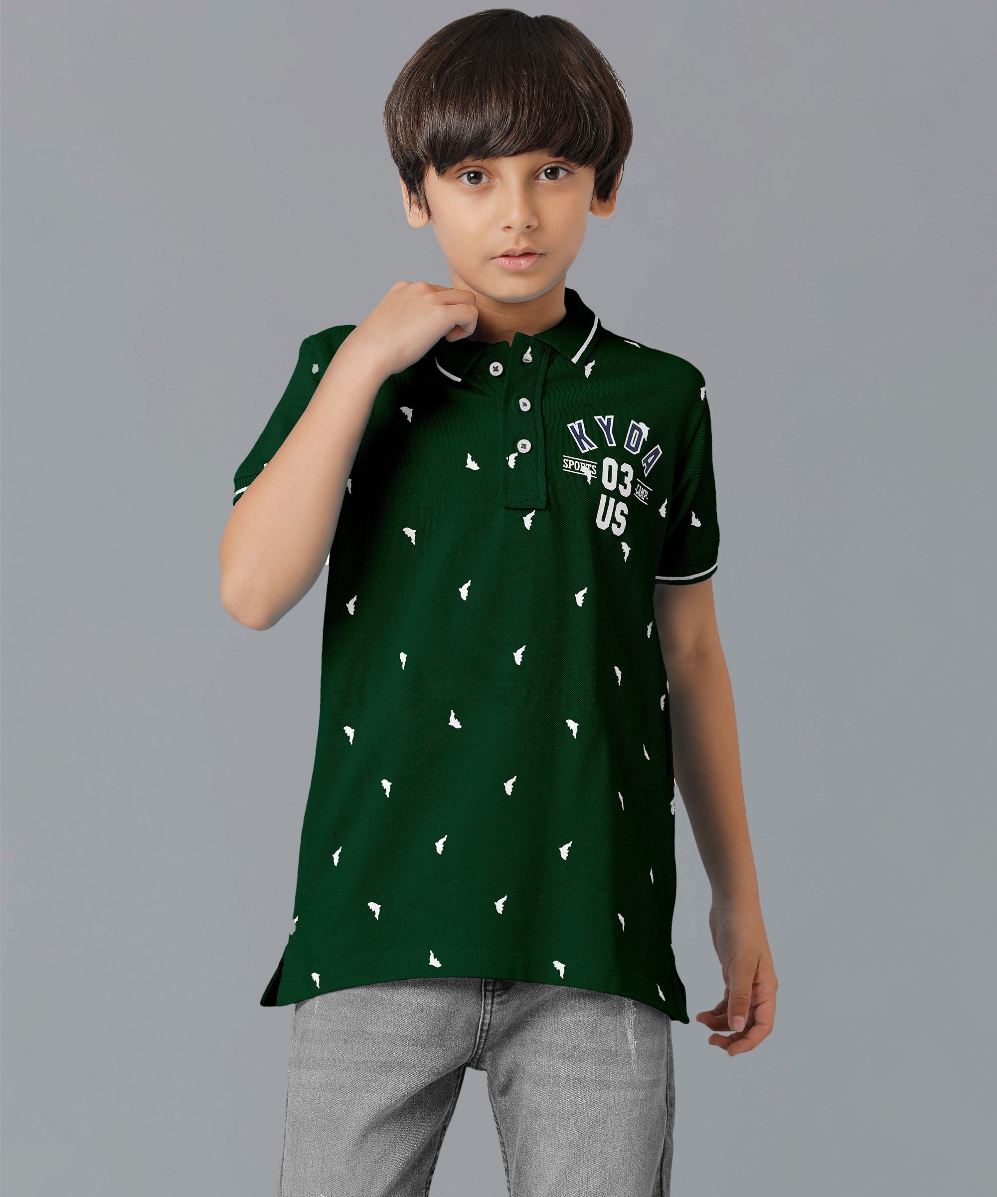 Boys Polo Collar-Shirts | Bottle Green