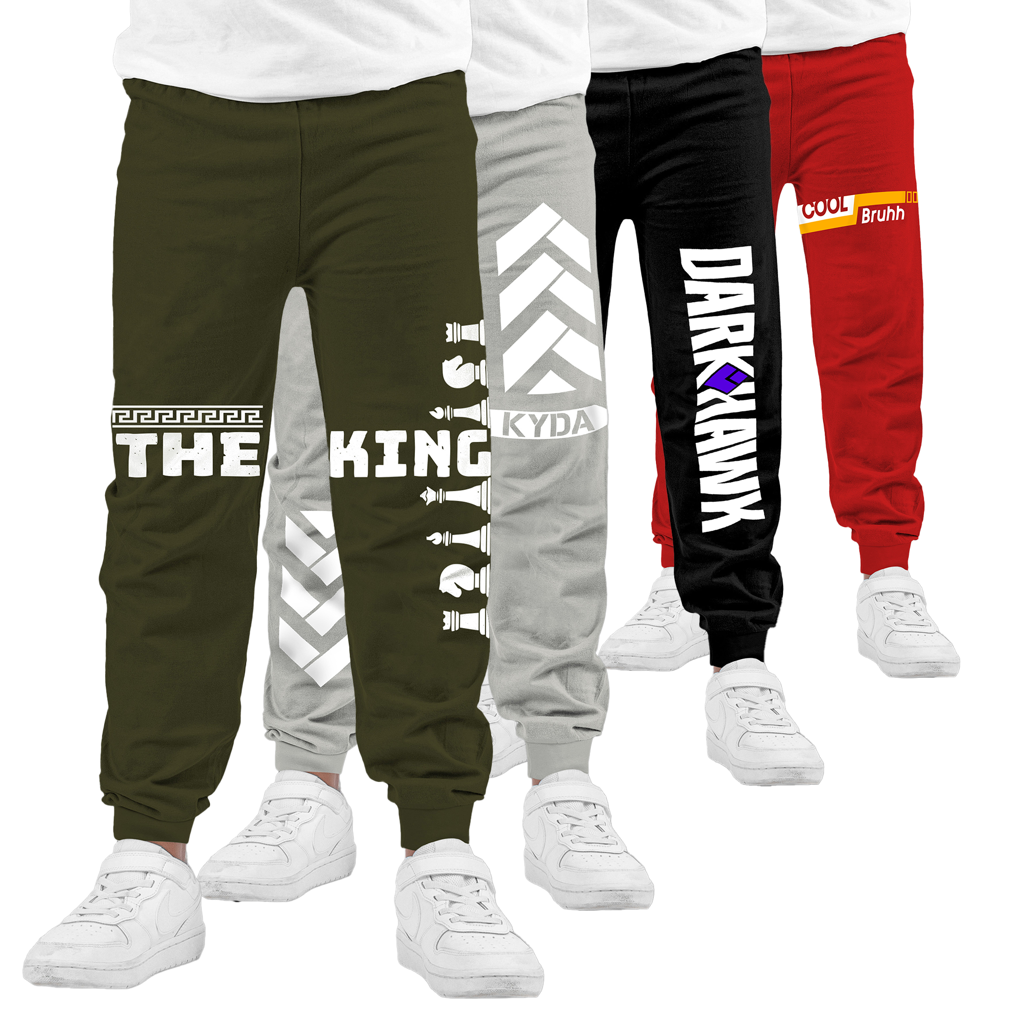Boys Premium Cotton Printed Track Pants | Pack of 4