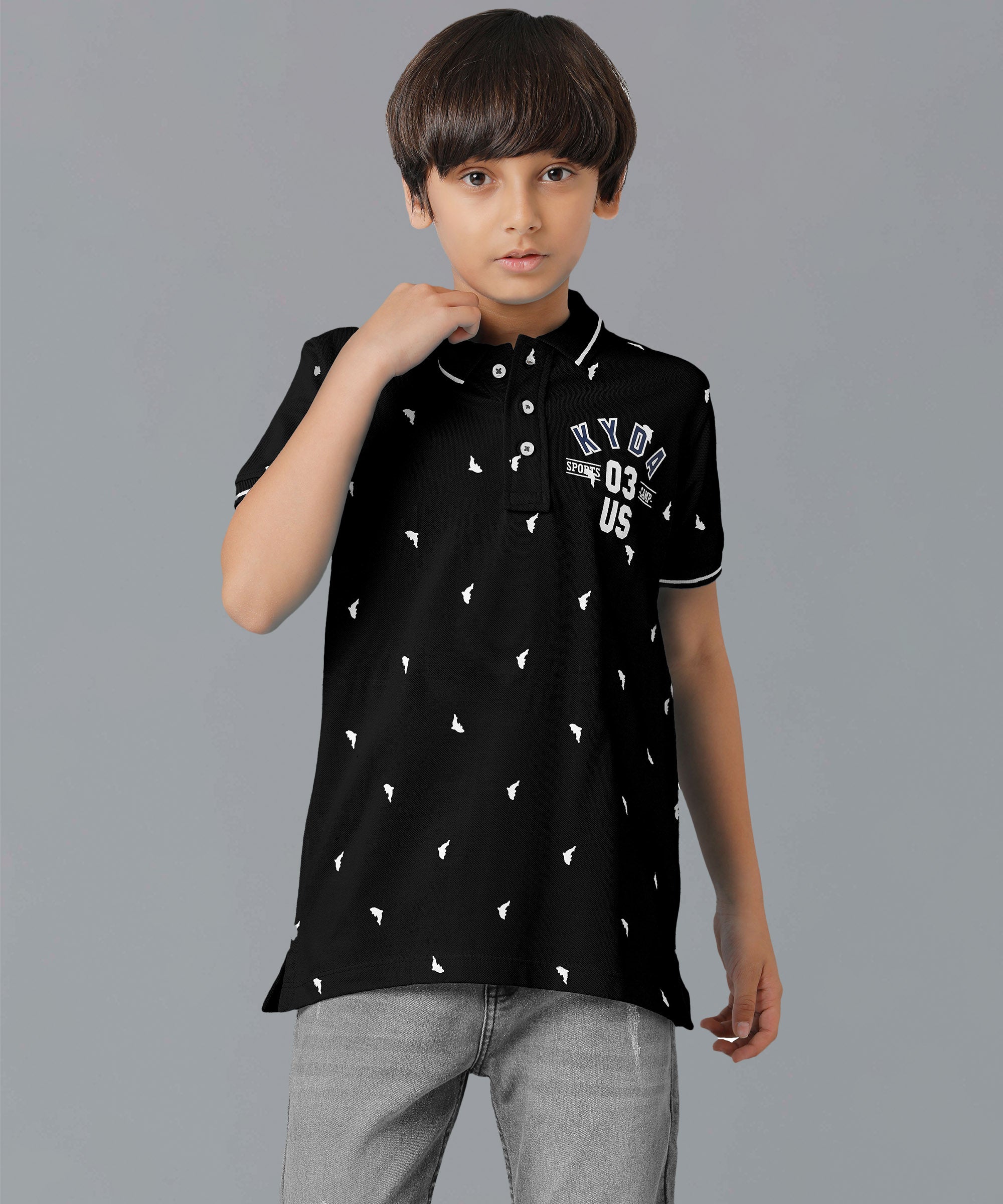 Boys Polo Collar-Shirts | Black
