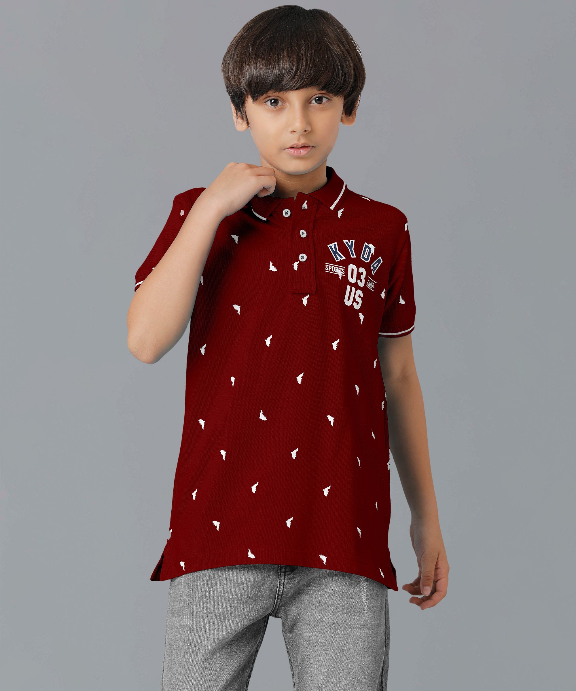Boys Polo Collar-Shirts | Maroon
