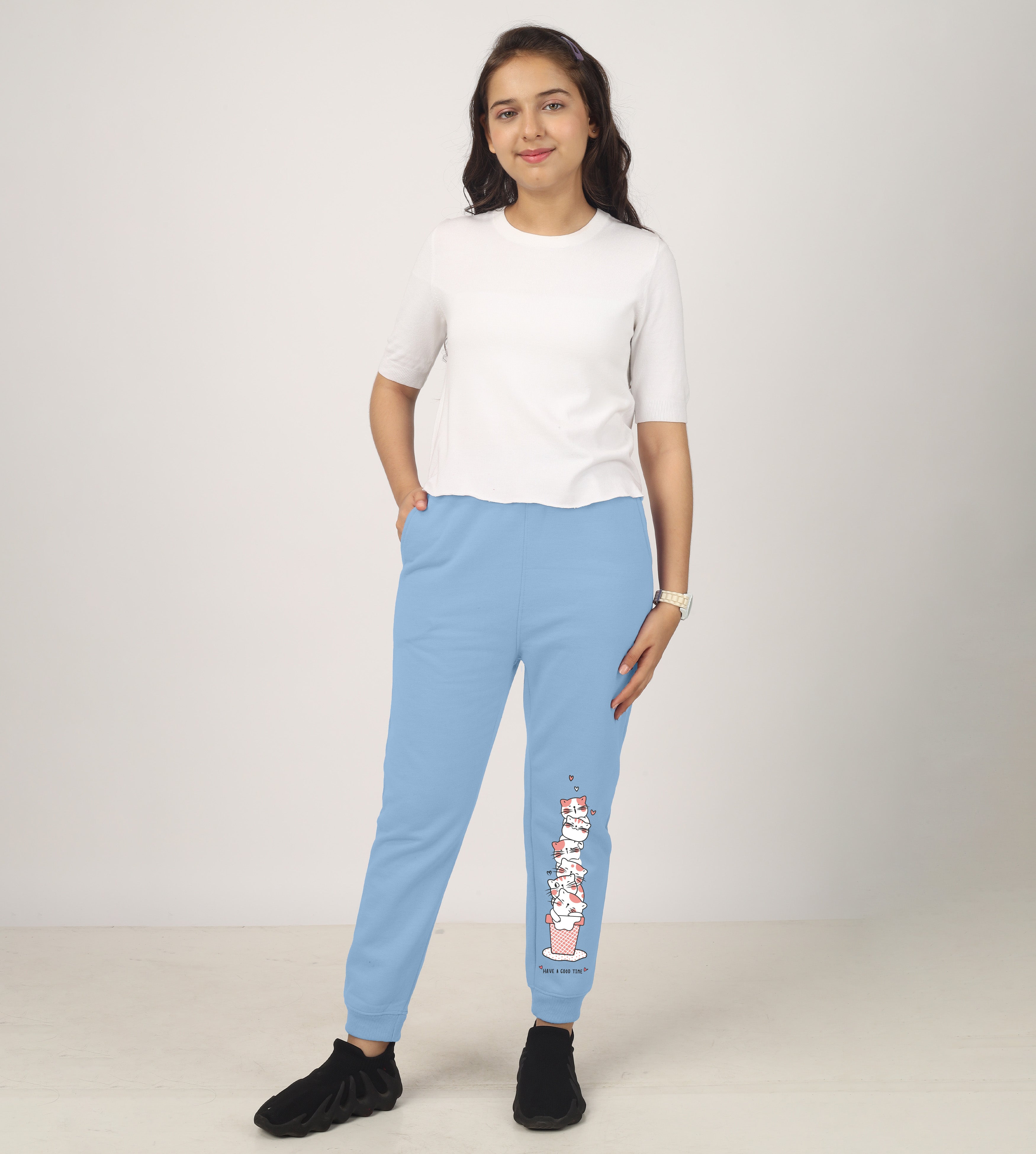 Printed Premium Trouser | Sky blue