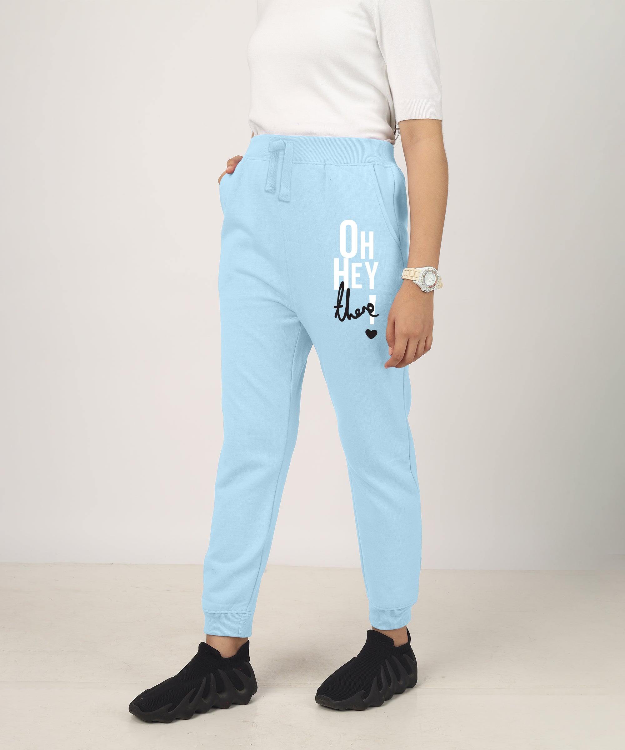 Girls Printed Premium Trouser | Sky blue 1