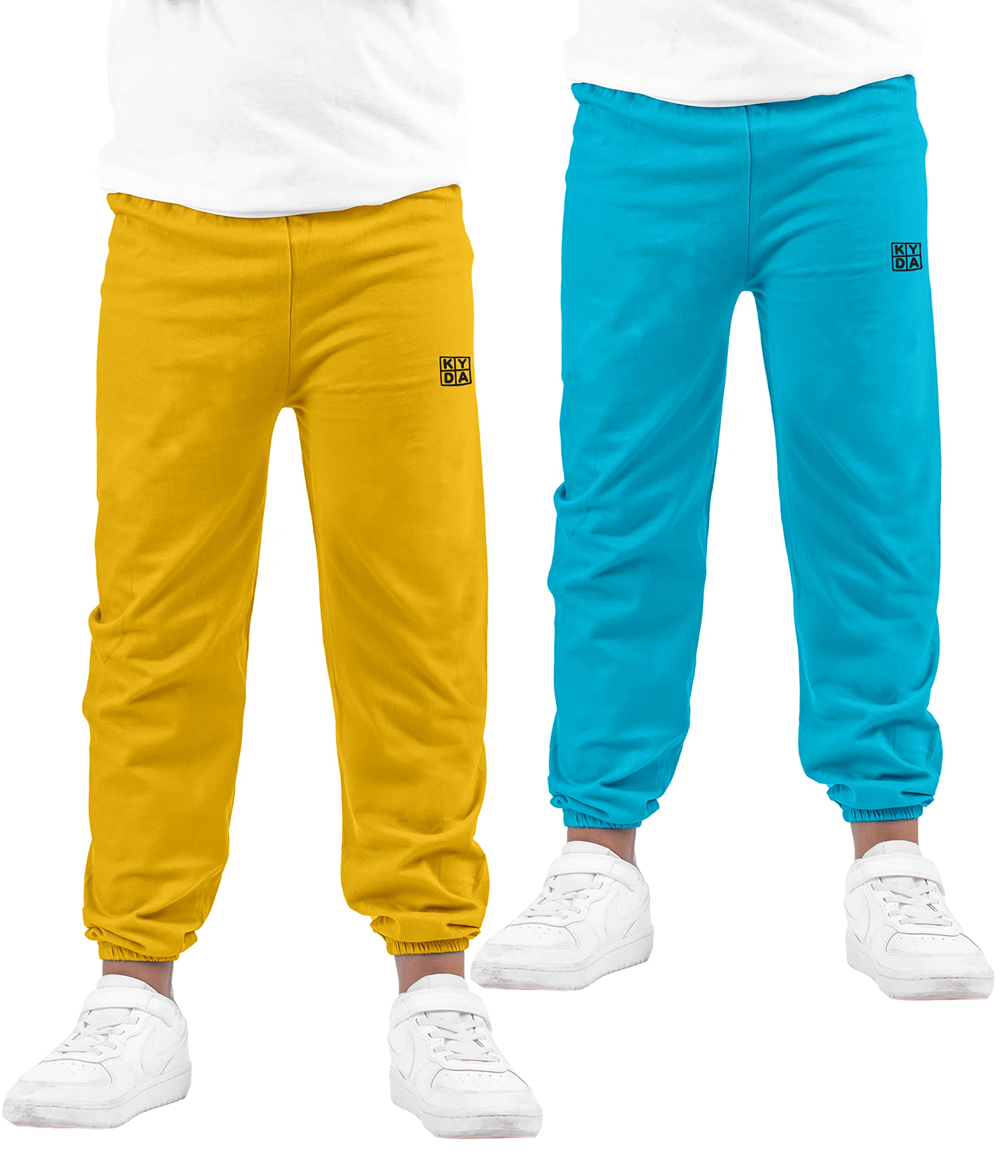 Unisex Cotton Regular Fit Track Pants for Boys & Girls C1 (Pack of 2)