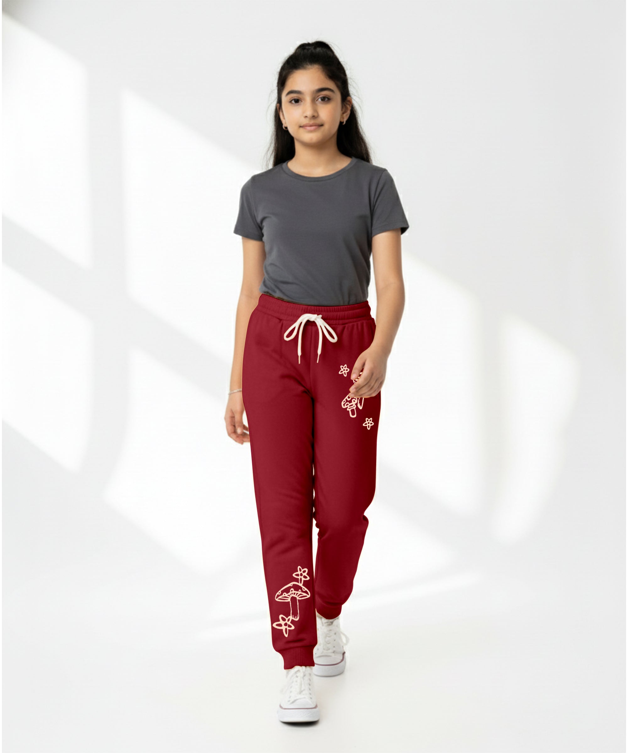 Girls Printed Track Pants | Stretchable Waist | Casual & Sports Wear | Pack of 1