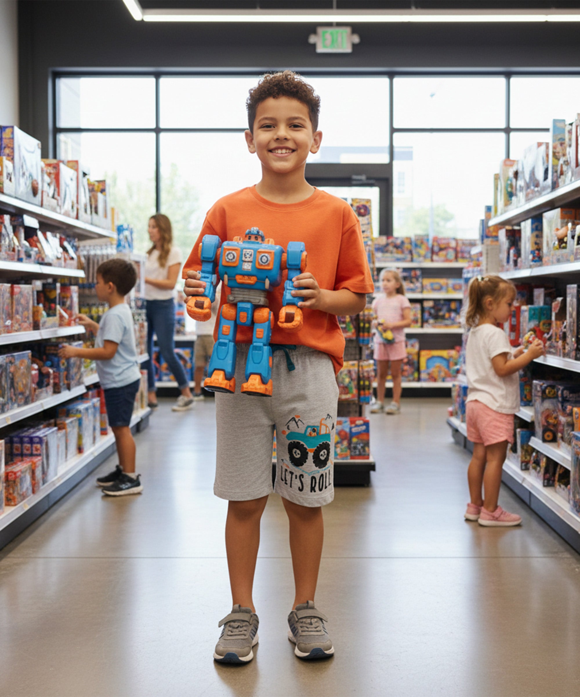 Kids Unisex Blue-Melange Desert Printed Regular Fit Vintage Trousers  (Pack of 2)