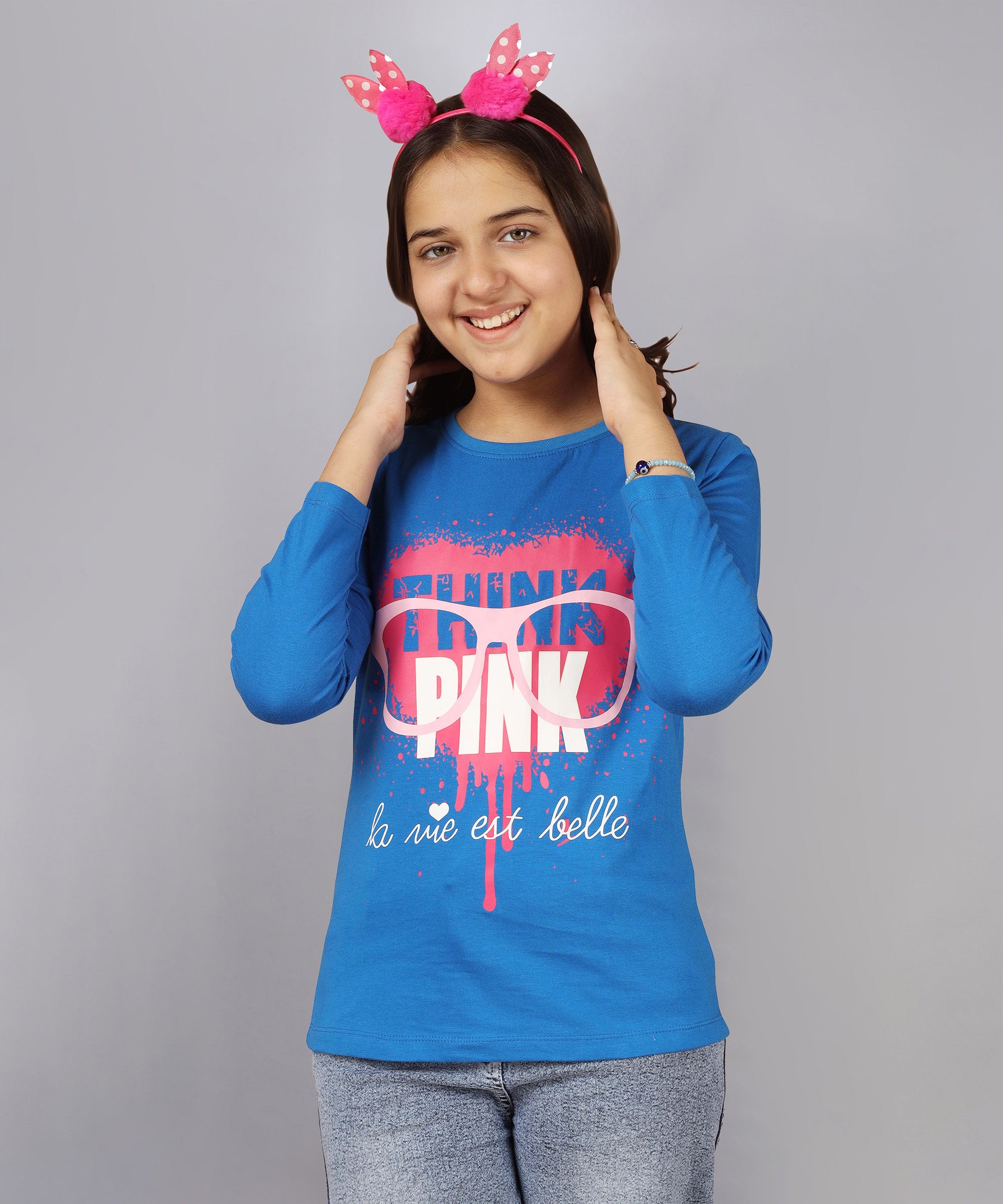 Grils Cotton Full Sleeve Printed T-Shirt (Pack of 3)