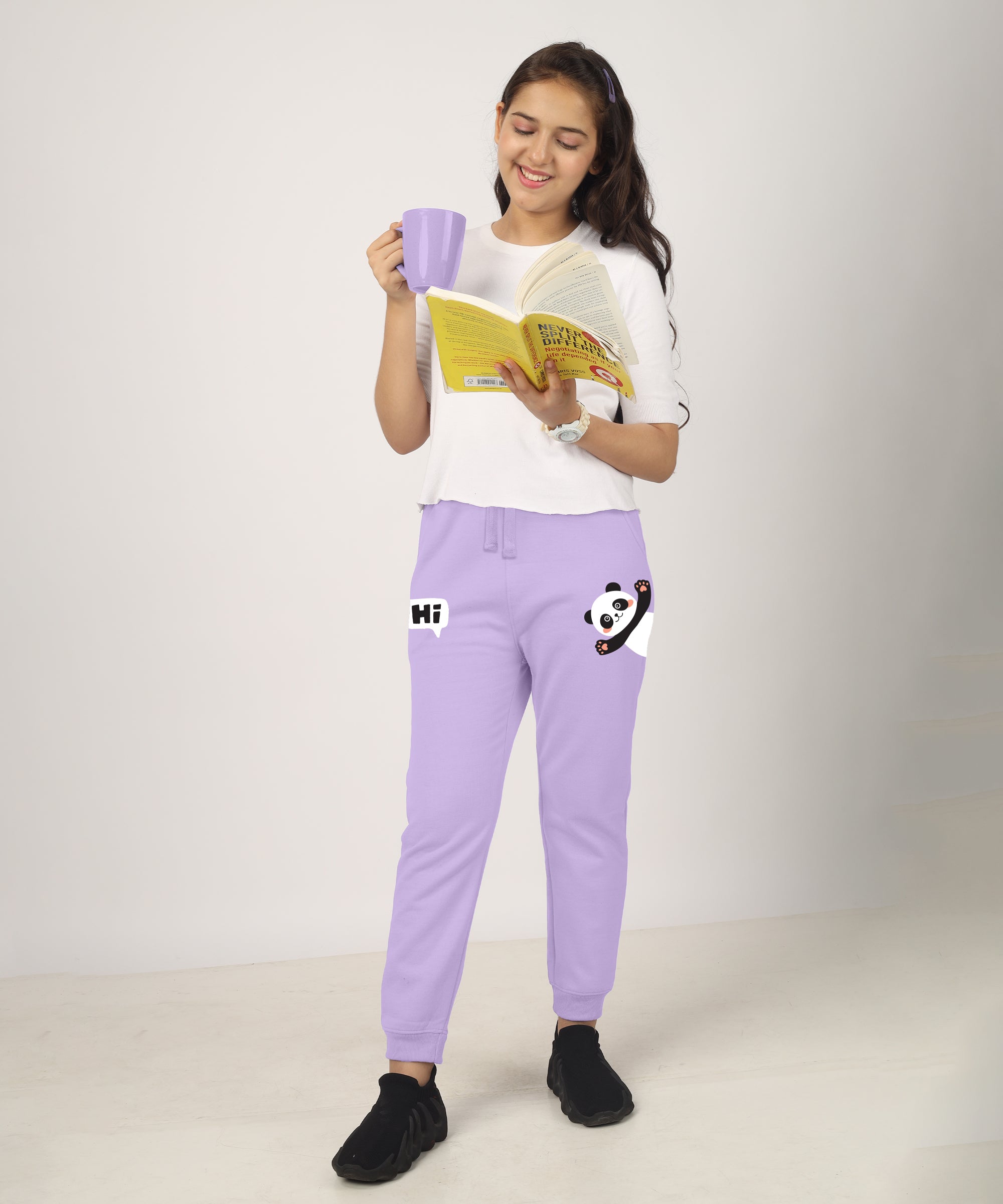 Girls Printed Premium Trouser | Lavender 1