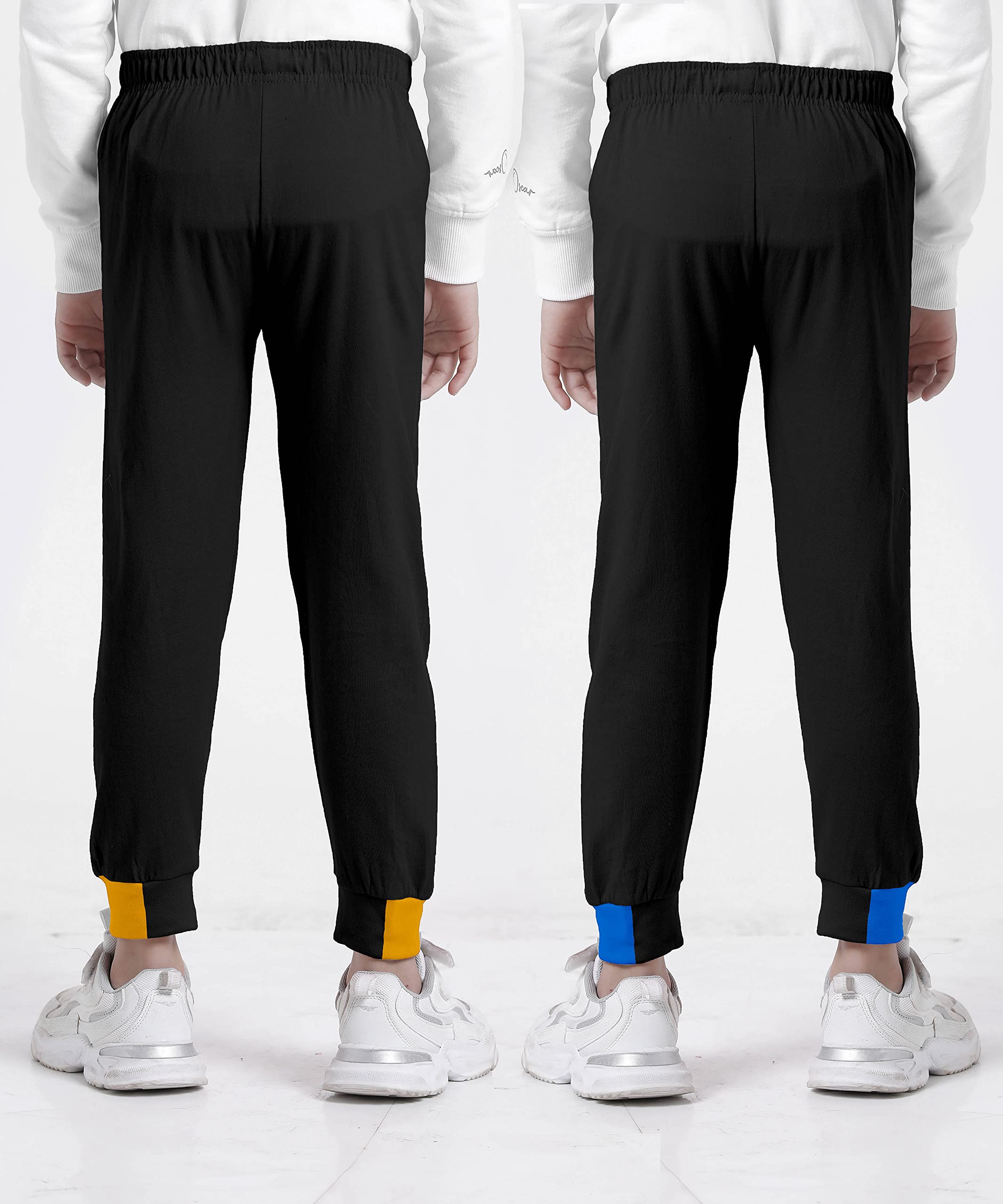 Boys and Girs Cotton Regular Fit Joggers  with 2 Pockets Multicolor (Pack of 2)