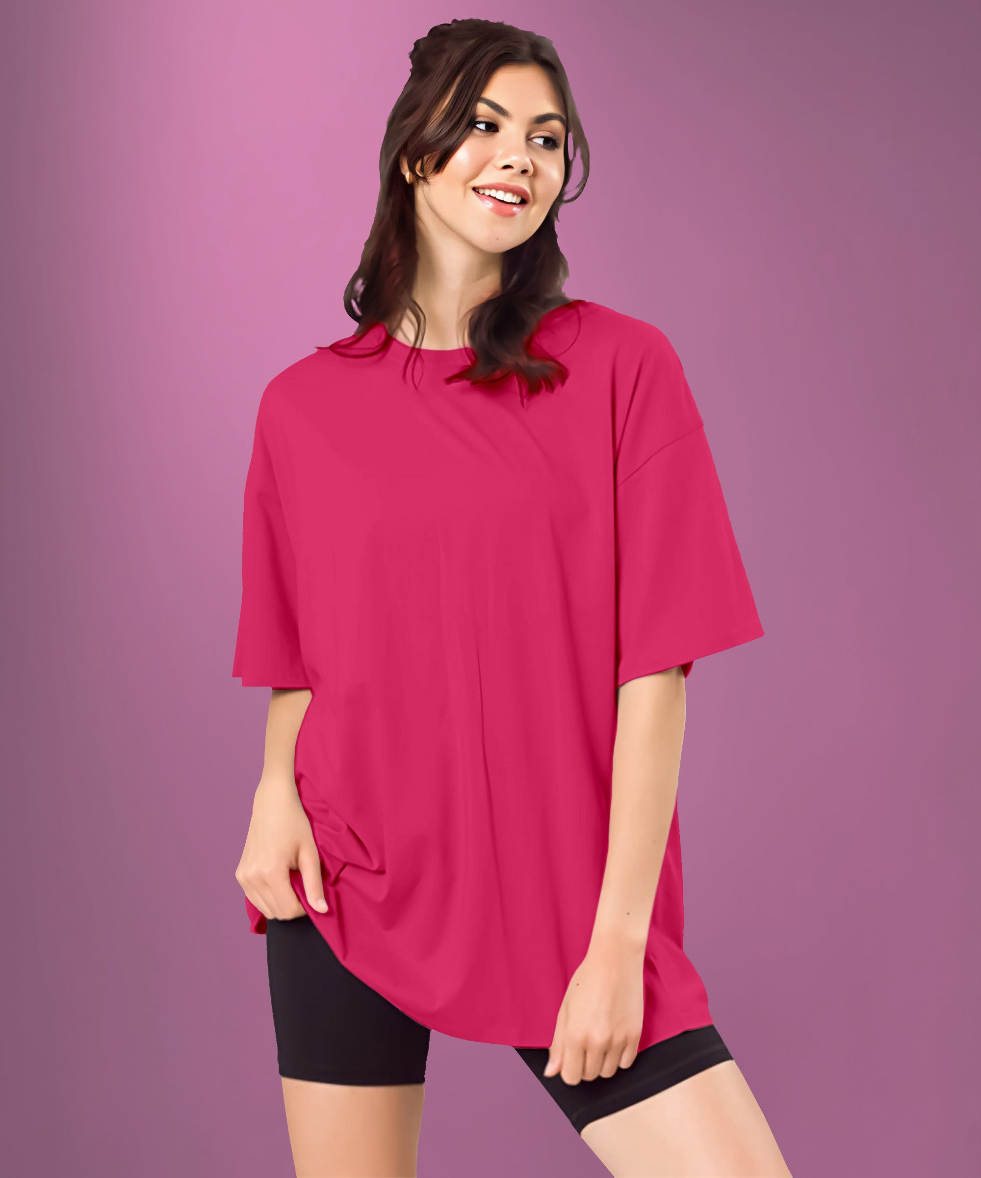 Women's Solid Oversized T-shirt
