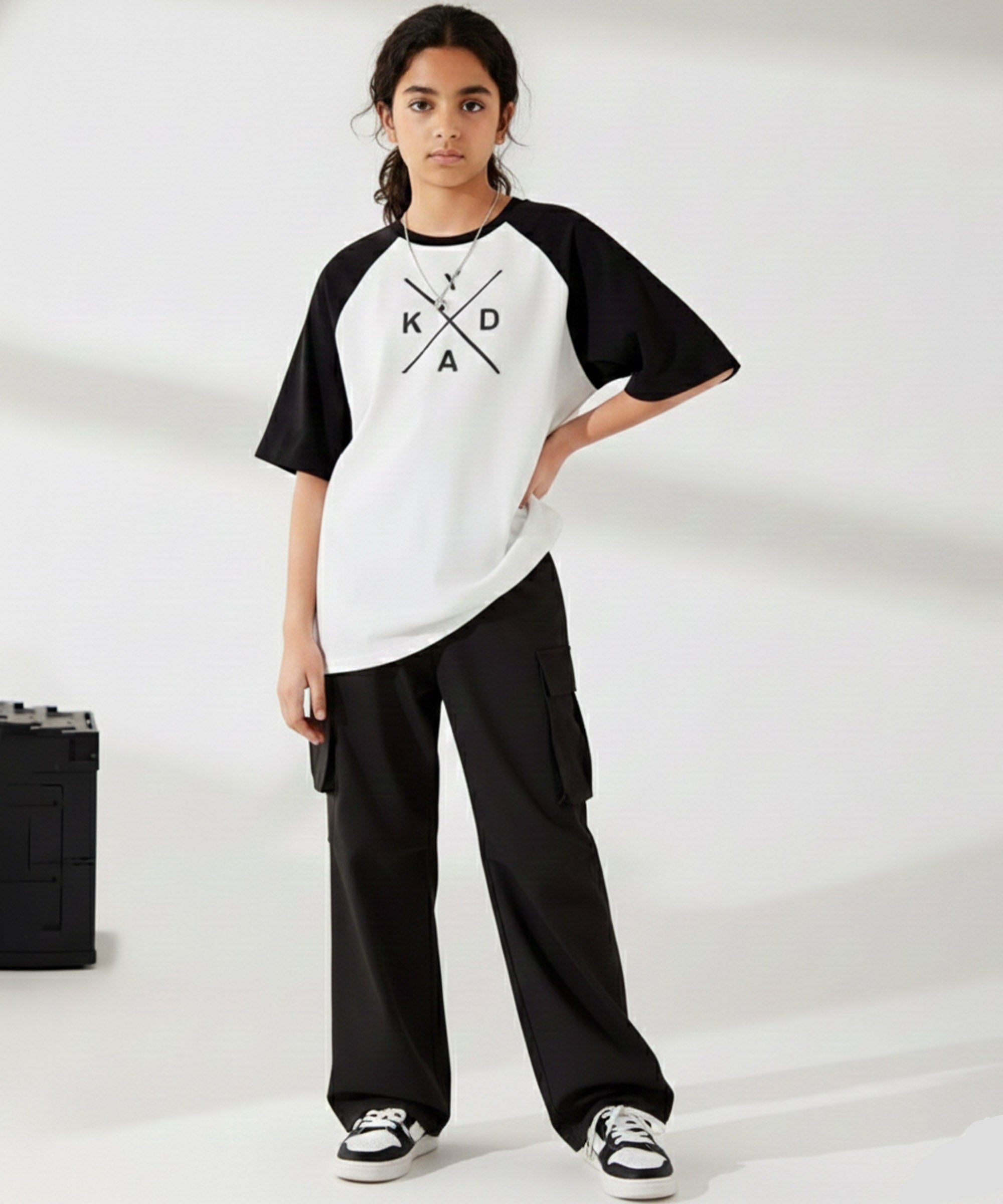 Girls Premium Cotton Oversized Raglan T-Shirt | Printed Round Neck Tee | Pack of 1