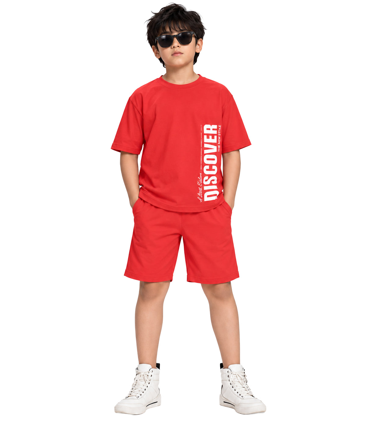 Boys Relaxed Fit Co-ords Set | Cherry Red