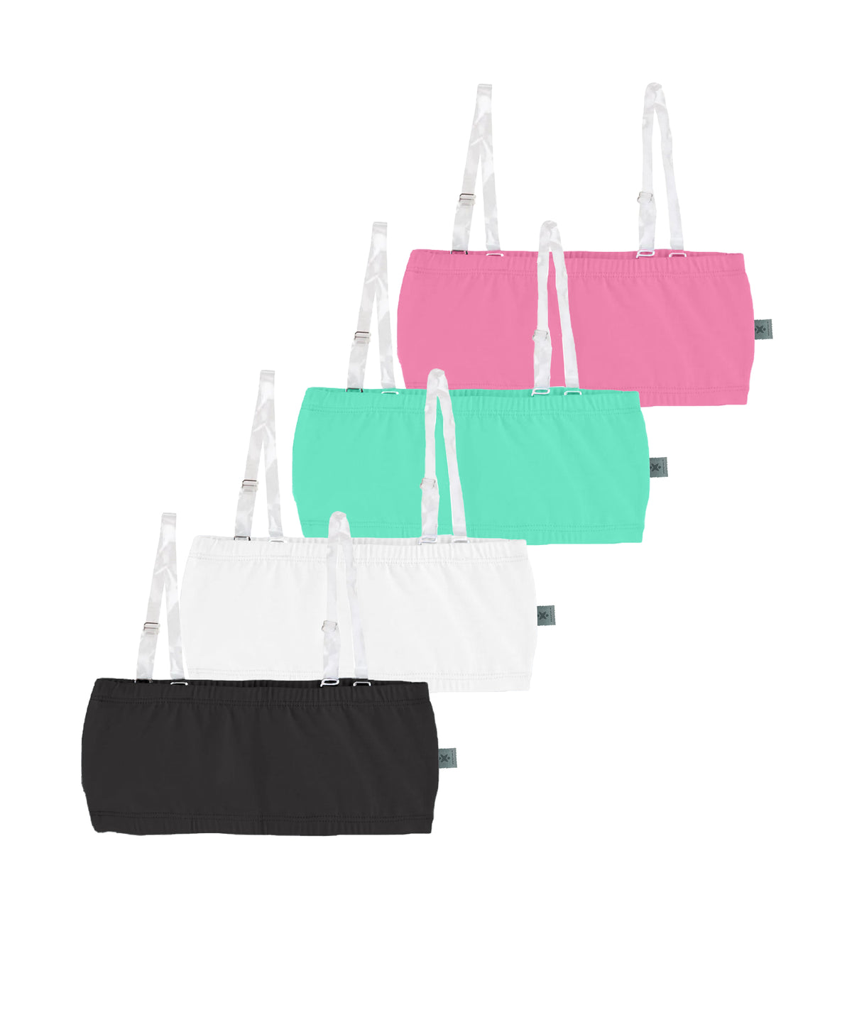 Girls Antibacterial Cotton Non Padded, Chest Double Layered Wireless Sports Training Bra -Pack of 4