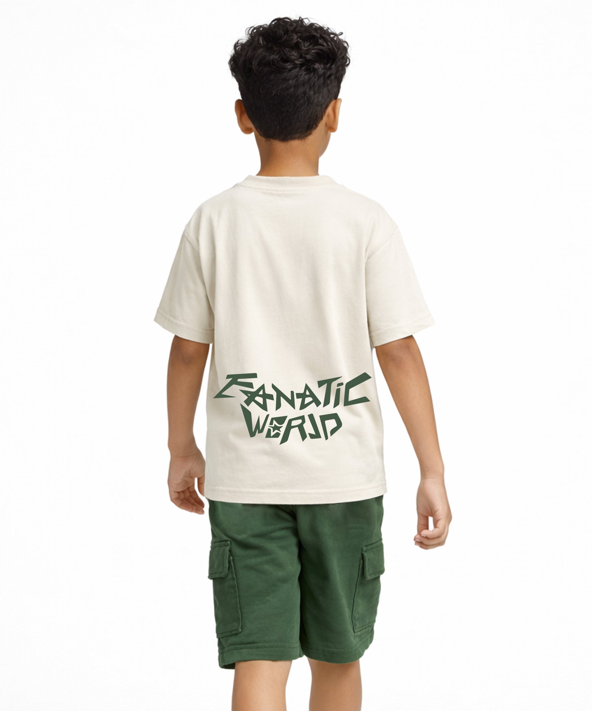 Boys Premium Cotton Printed Co-Ord Set | Oversized T-Shirt & Cargo Shorts