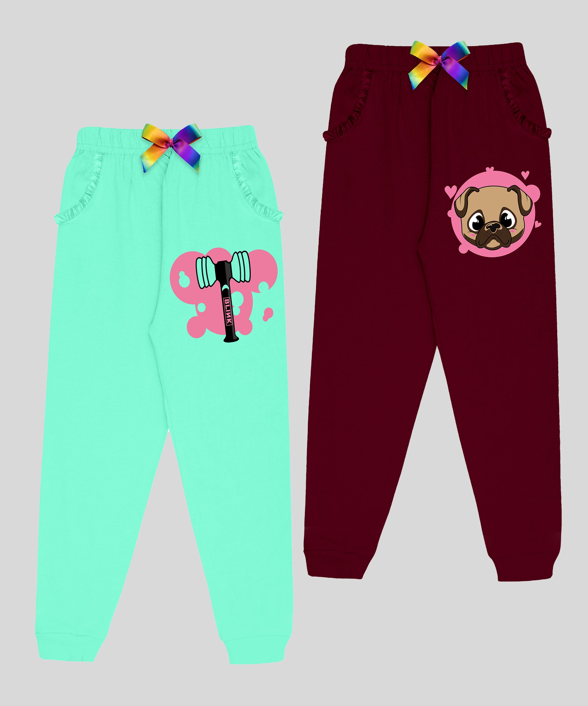 Girls Premium Pant With Stylish Frill Pocket (pack of 2)