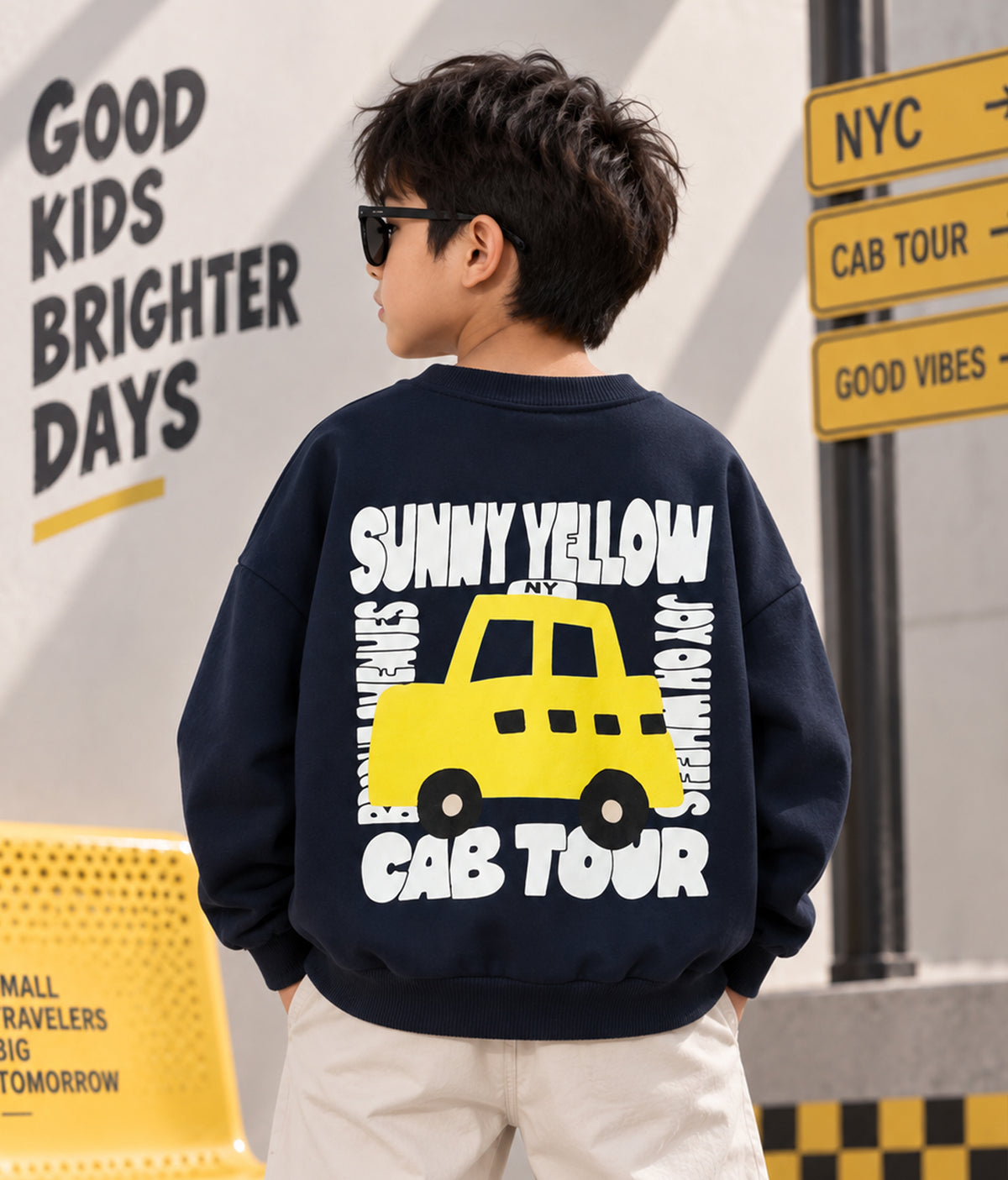 Boys Oversized Premium Cotton Full Sleeve Sweatshirt