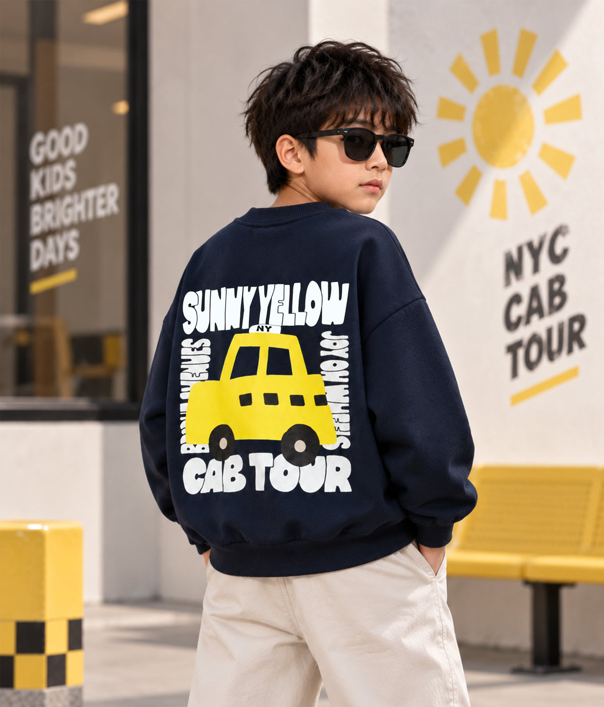 Boys Oversized Premium Cotton Full Sleeve Sweatshirt