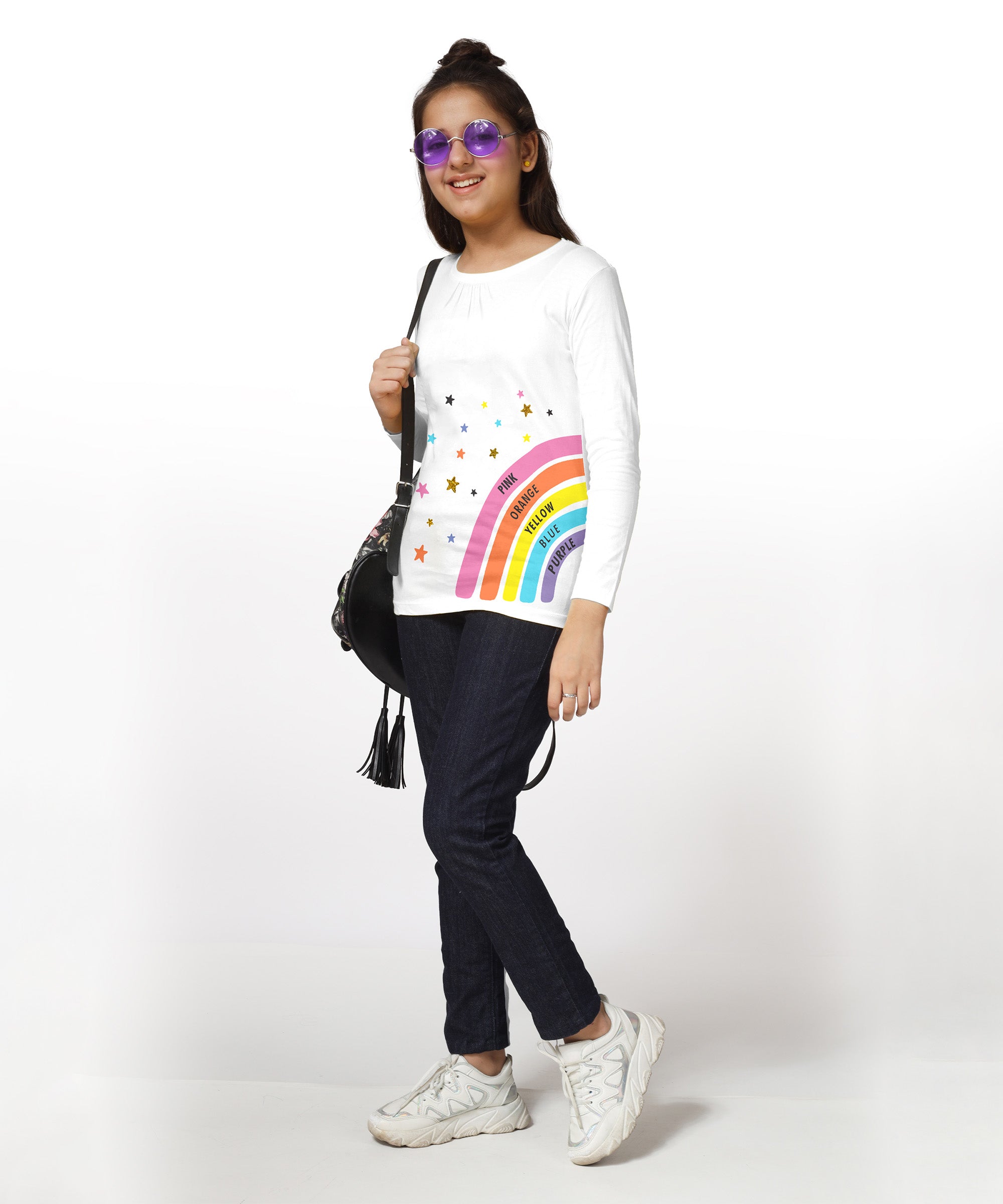 Rainbow Theme | Girls Full Sleeve T-Shirts (Pack of 3)