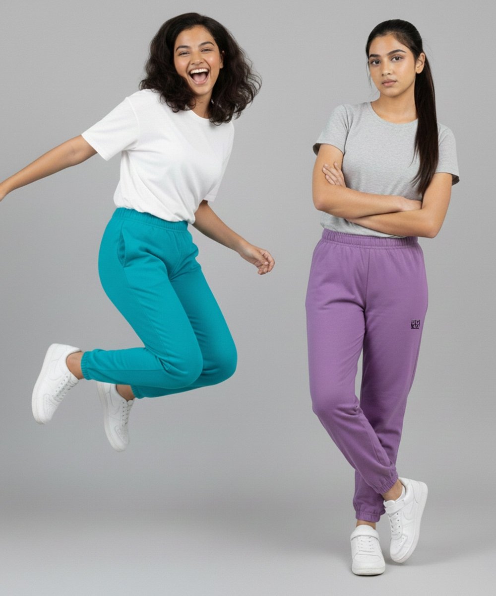 Girls Solid Joggers – Pack of 2 |Regular Fit - KYDA ONLINE STORE