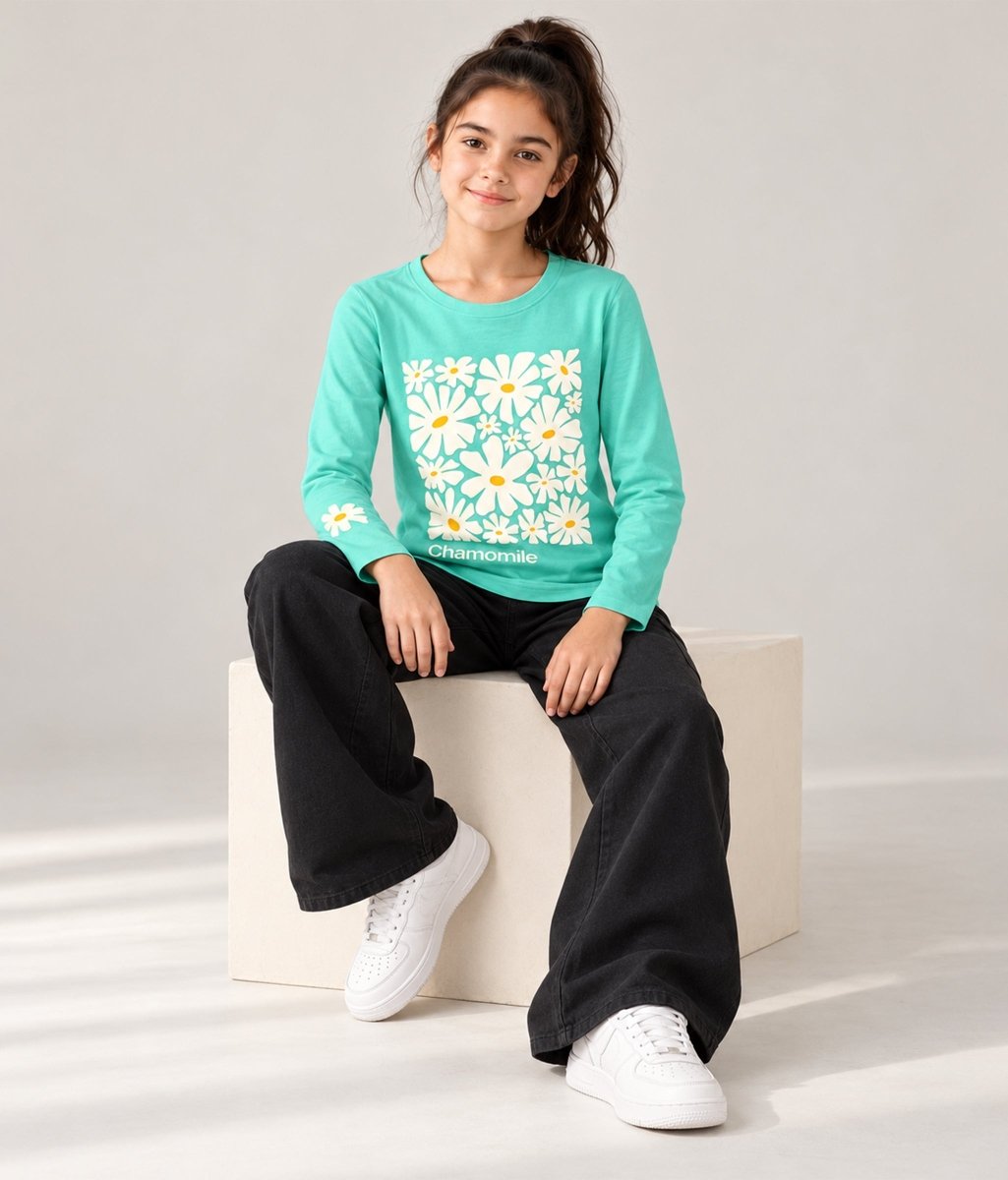 Girls Premium Cotton Full Sleeve Printed T-Shirt | P1 - KYDA ONLINE STORE