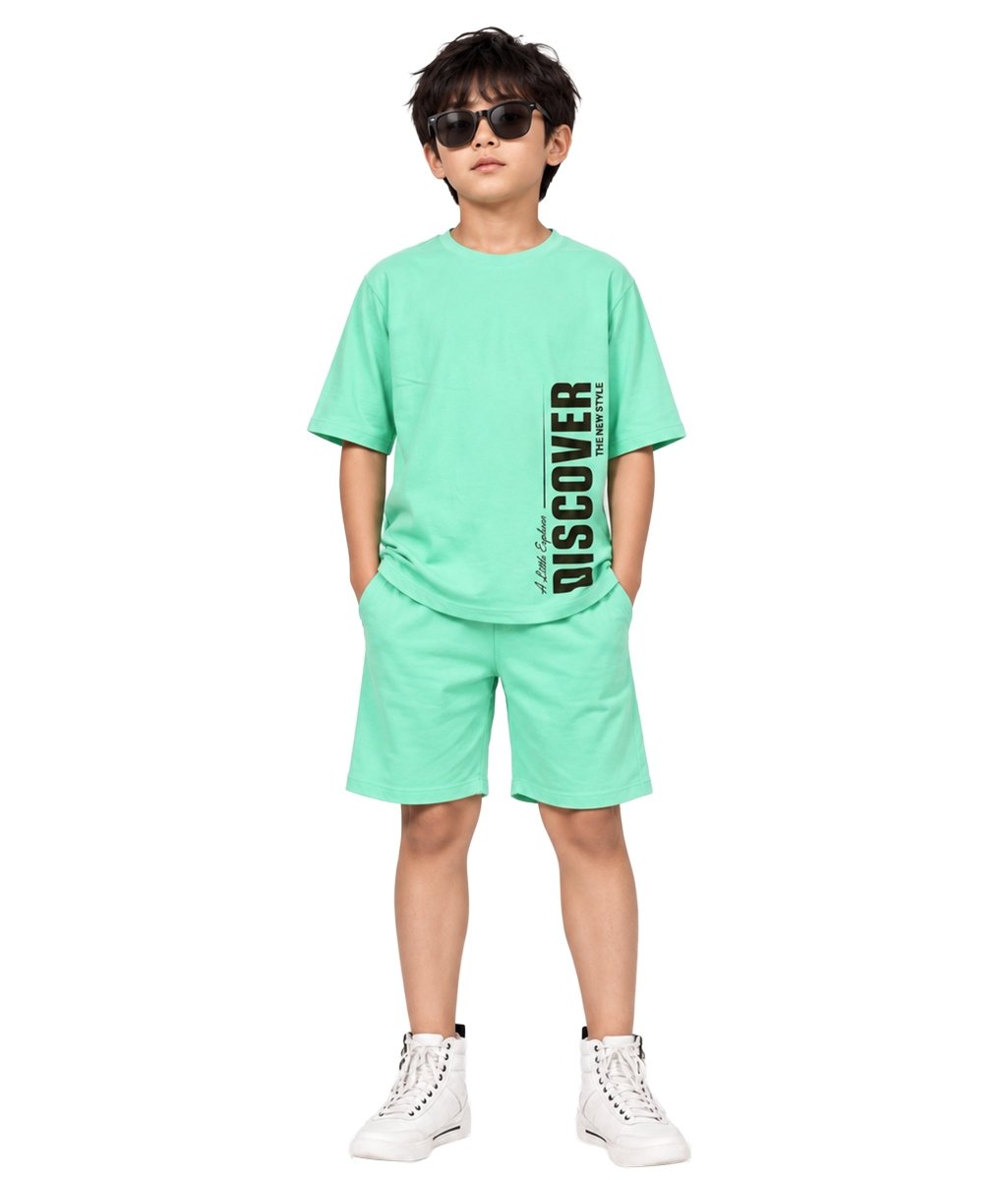 Boys Relaxed Fit Co-ords Set| Mint - KYDA ONLINE STORE
