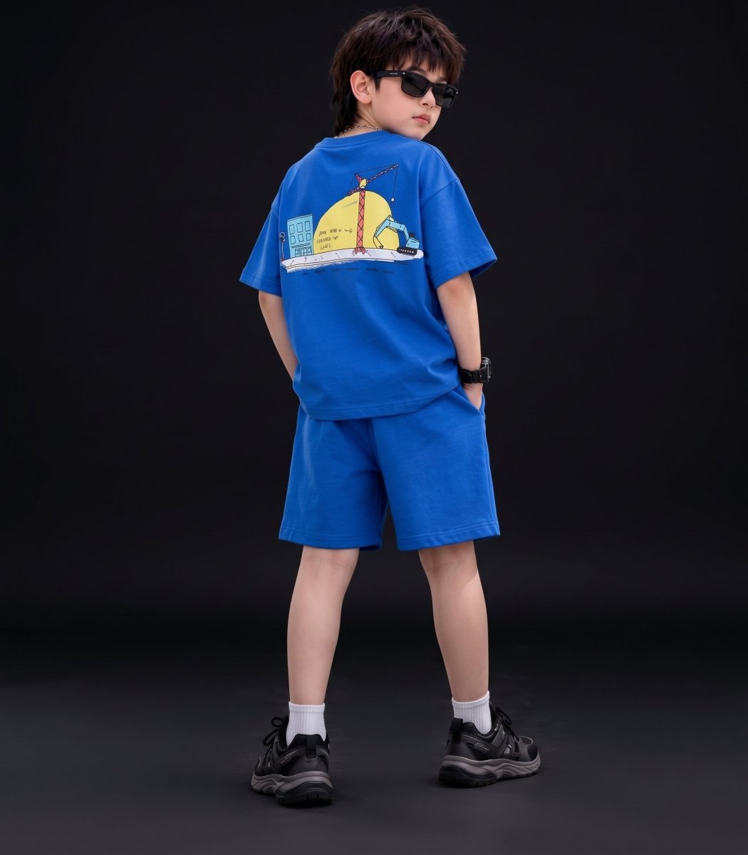 Boys Oversized Printed T-Shirt & Shorts Set - KYDA ONLINE STORE