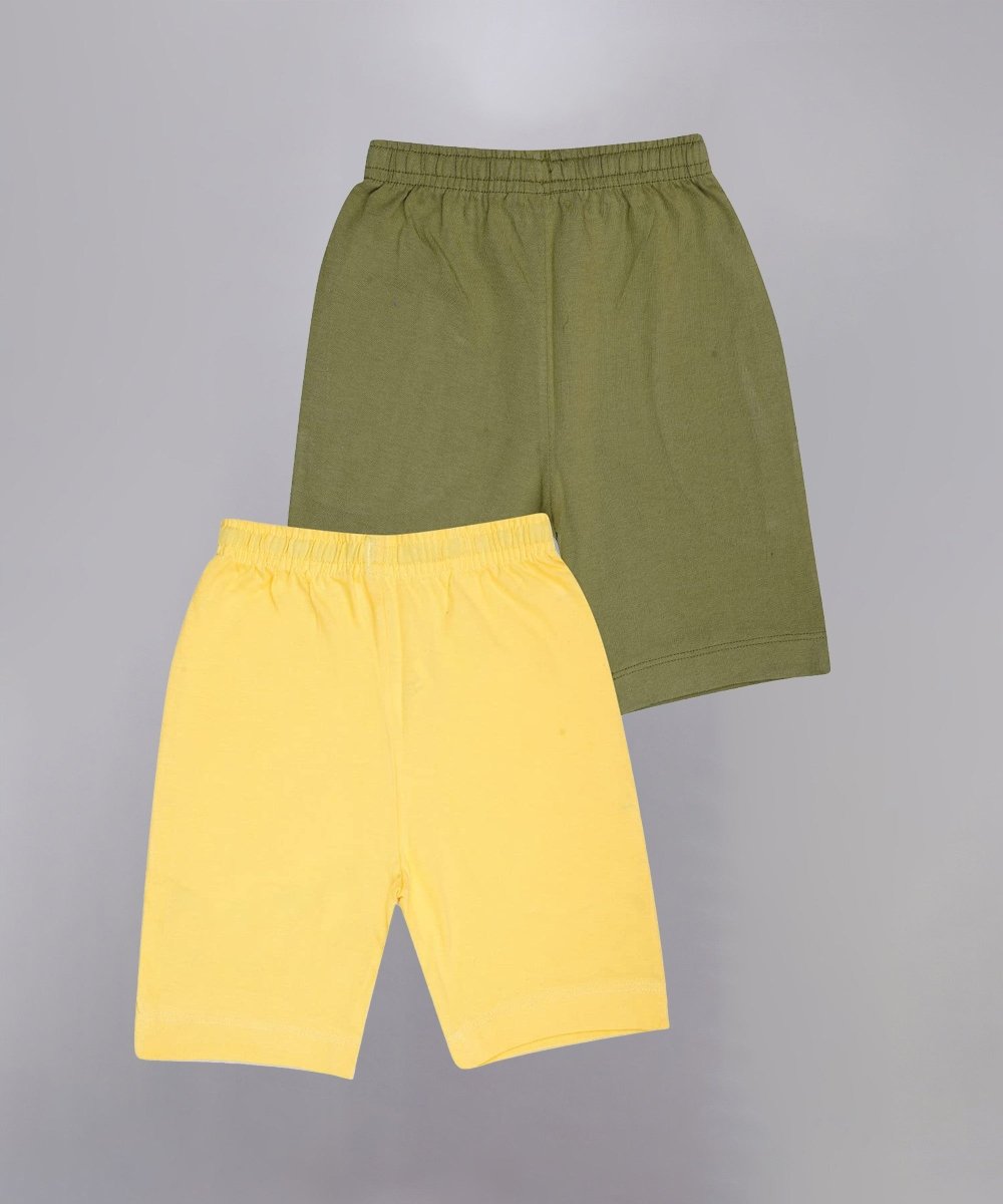 Unisex Printed Shorts – Olive, Yellow - KYDA ONLINE STORE