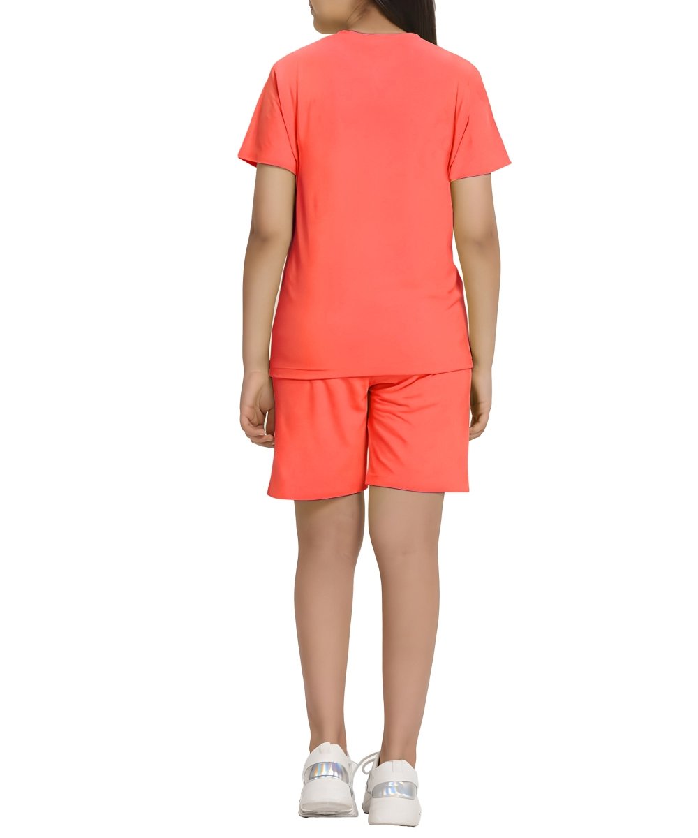 Girls Printed Co-ord Set | Red - KYDA ONLINE STORE