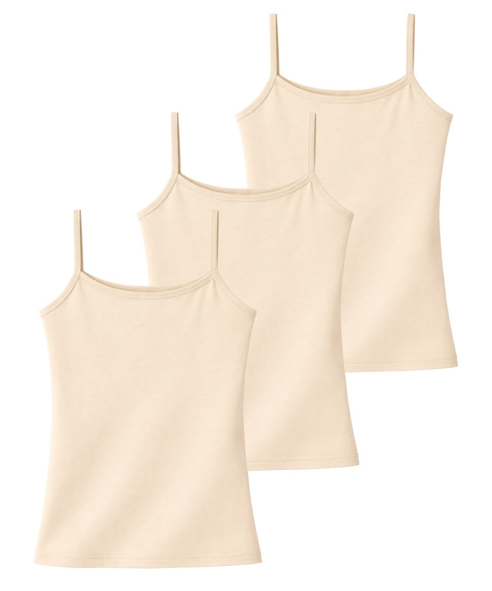 Girls Cotton Inner Camisoles | Undershirt Vest with Regular Strap | Soft & Stretchy Slips -Pack of 3 - KYDA ONLINE STORE