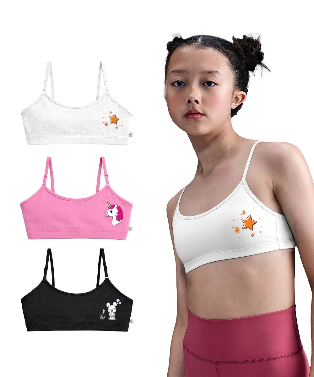 Girls Pre-Teen Beginner Bra Print | Pack of 3 - KYDA ONLINE STORE