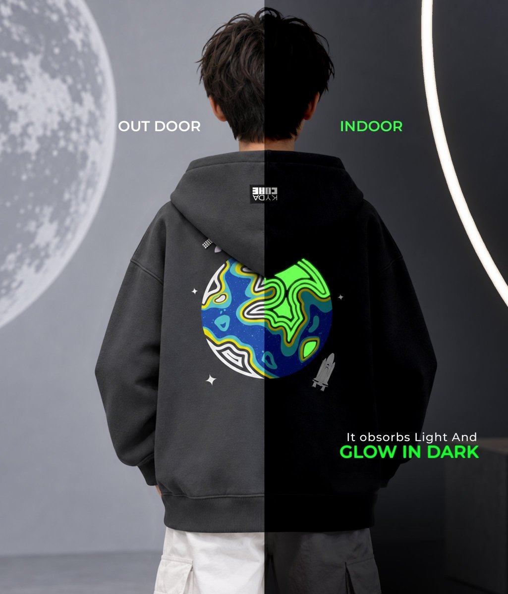 Lights Out Earth Hoodie – Glow-in-the-Dark Unisex Kids Hoodie - KYDA ONLINE STORE
