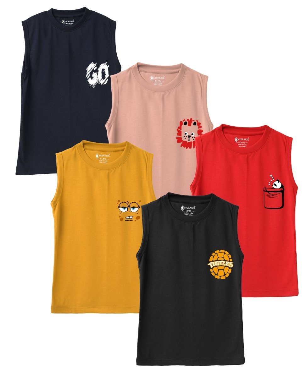 Boys Summer Vest | Pack of 5 - KYDA ONLINE STORE
