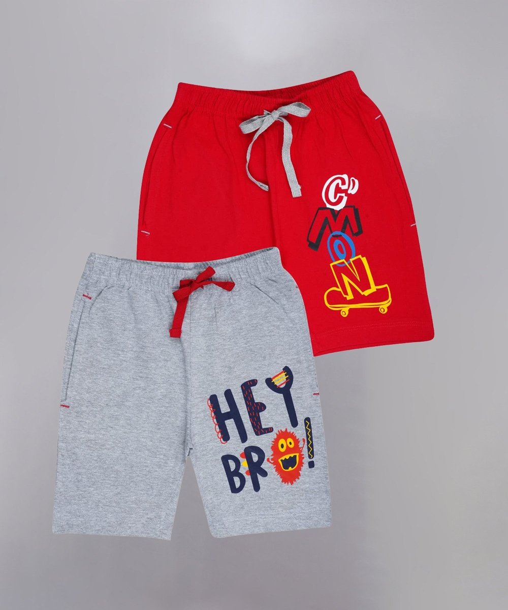 Unisex Printed Shorts – Red, Melange - KYDA ONLINE STORE