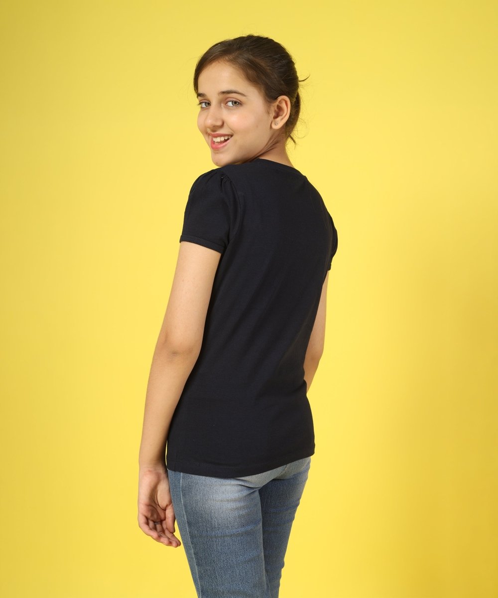 Girls Premium Half Sleeve T-shirt | Navy - KYDA ONLINE STORE