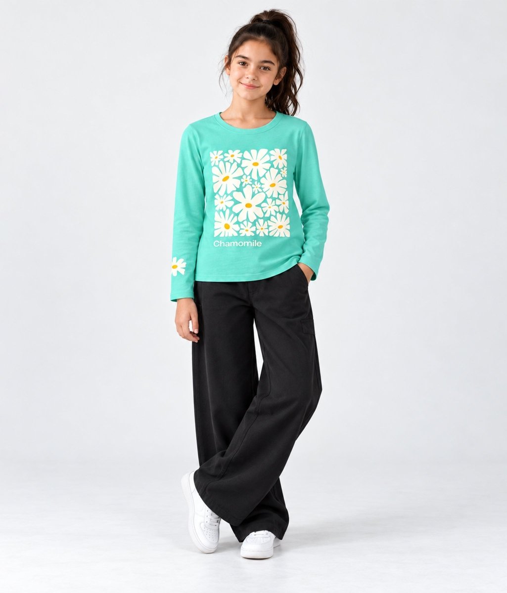 Girls Premium Cotton Full Sleeve Printed T-Shirt | P1 - KYDA ONLINE STORE