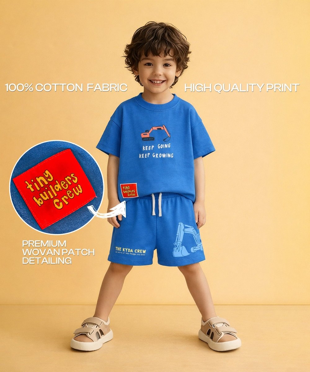 Boys Oversized Printed T-Shirt & Shorts Set - KYDA ONLINE STORE