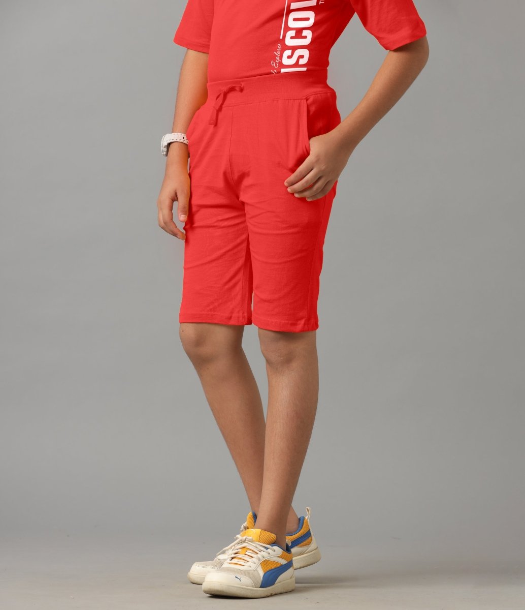 Boys Relaxed Fit Co-ords Set | Cherry Red - KYDA ONLINE STORE