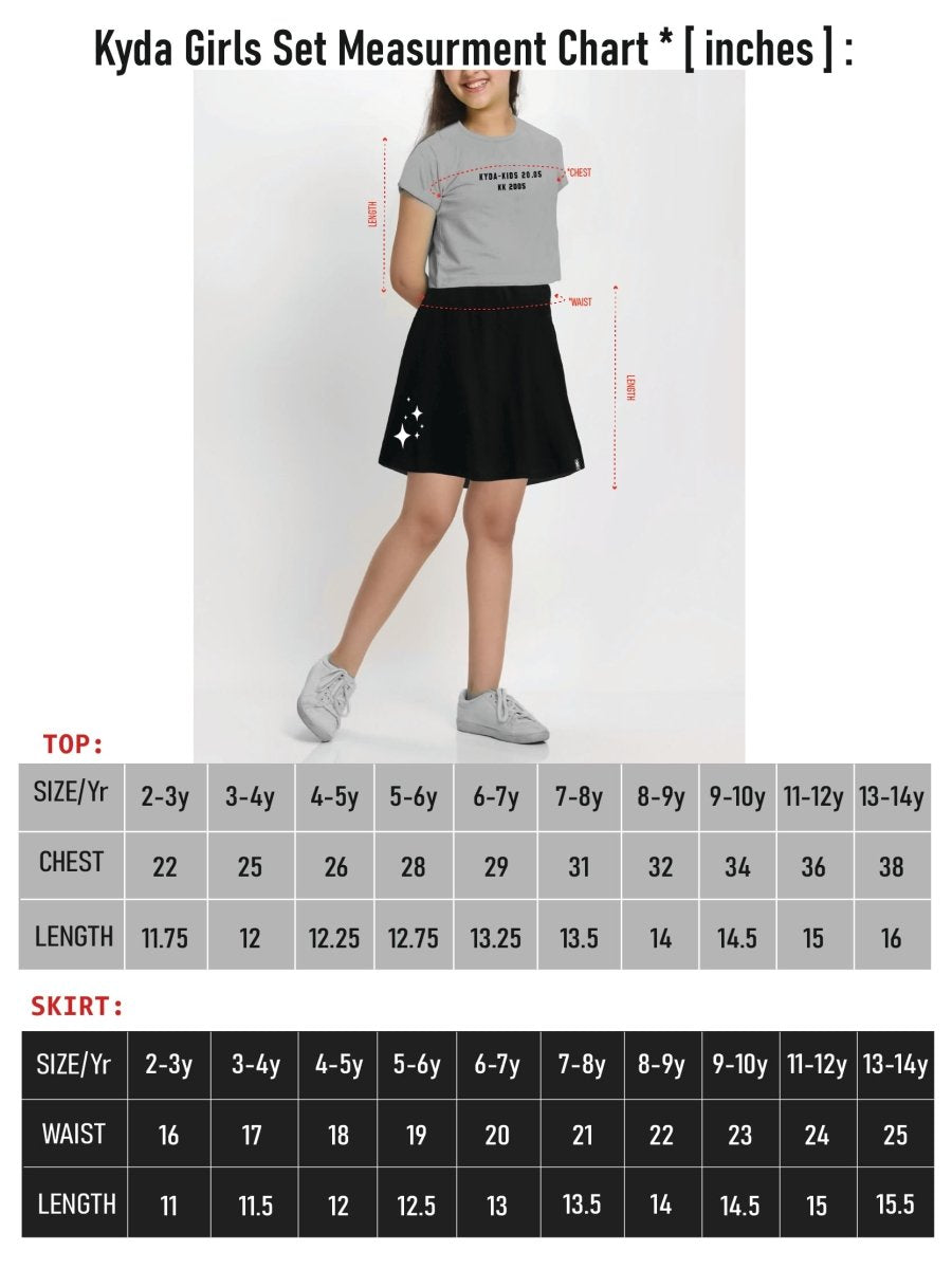 Crop Top & Skort Set | Grey&Black - KYDA ONLINE STORE